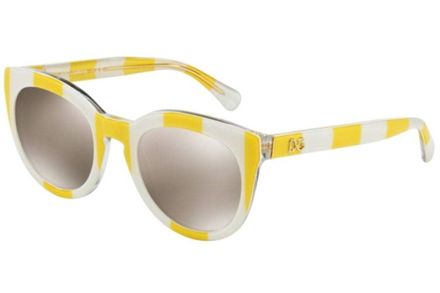 Dolce and Gabbana DG 4249 3025-5A - Yellow White-Light Brown Gold by Dolce and Gabbana for Women - 50-22-140 mm Sunglasses