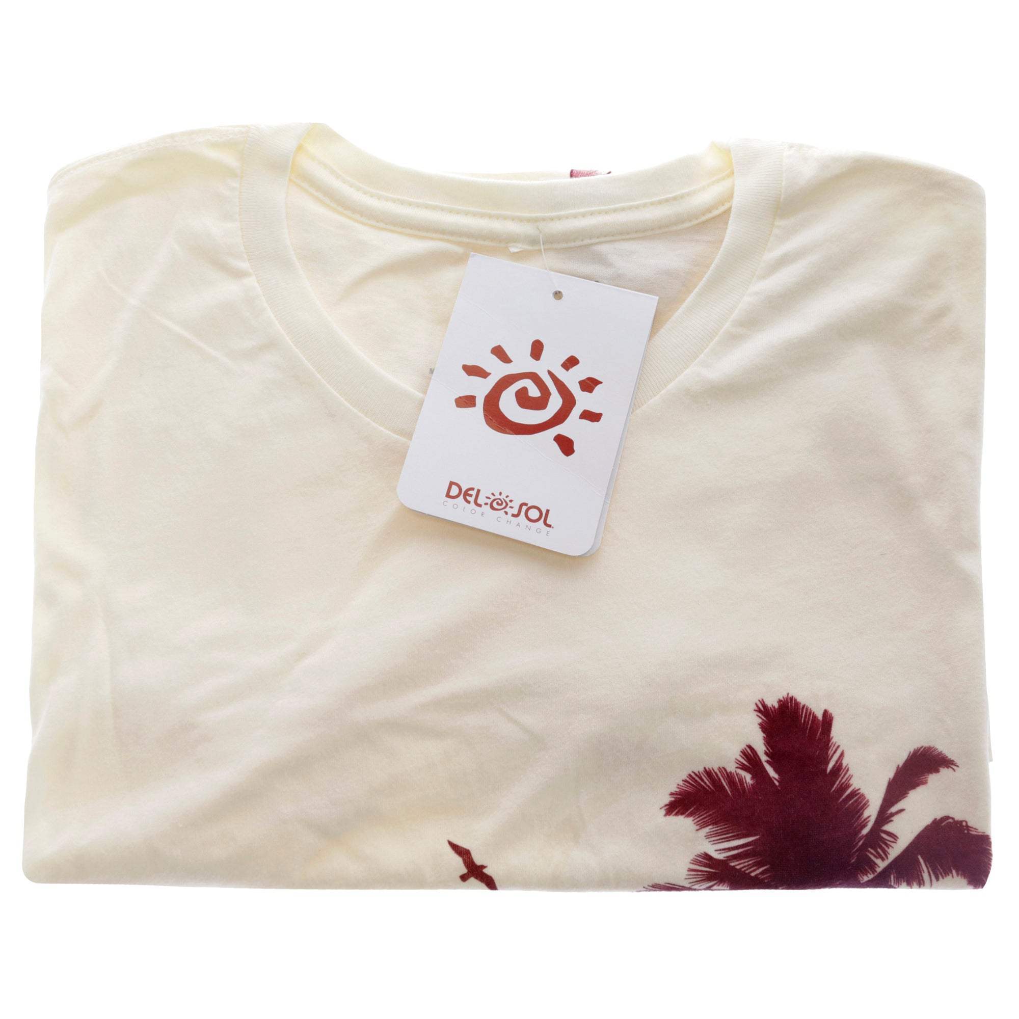 Womens Boyfriend Tee - Palms and Floral Sunset by Delsol for Women - 1 Pc T-Shirt (XL)