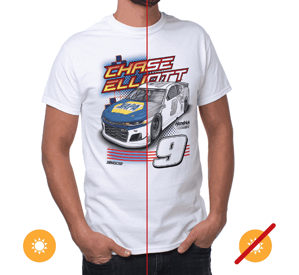 NASCAR Mens Classic Crew Tee - Chase Elliot - 1 White by DelSol for Men - 1 Pc T-Shirt (L)
