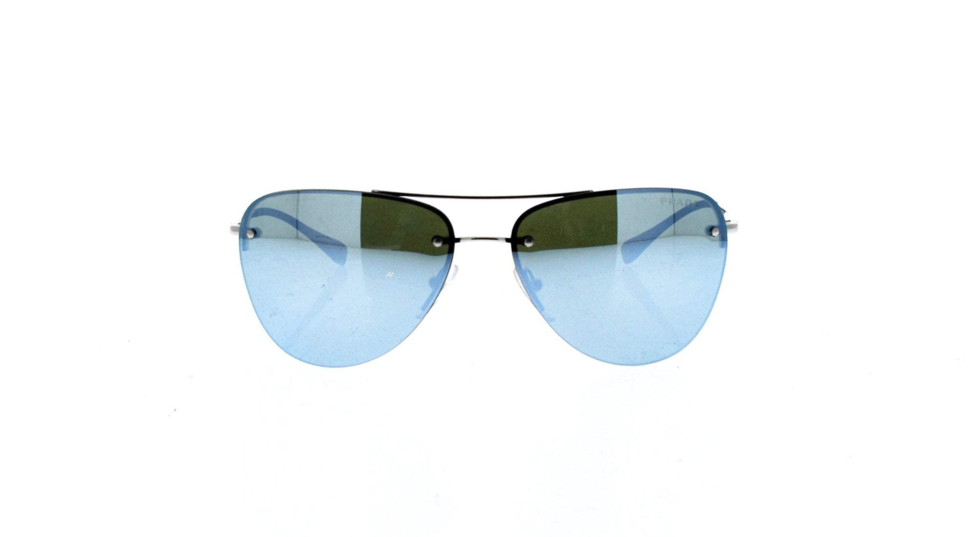 Prada SPS 53R 1BC-5K2 - Silver-Green Silver by Prada for Women - 57-14-135 mm Sunglasses