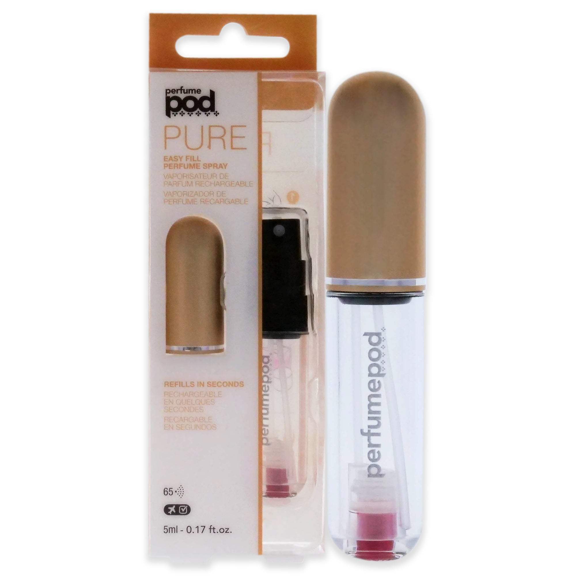 Perfume Pod Pure - Gold by Travalo for Unisex - 0.17 oz Refillable Spray (Empty)