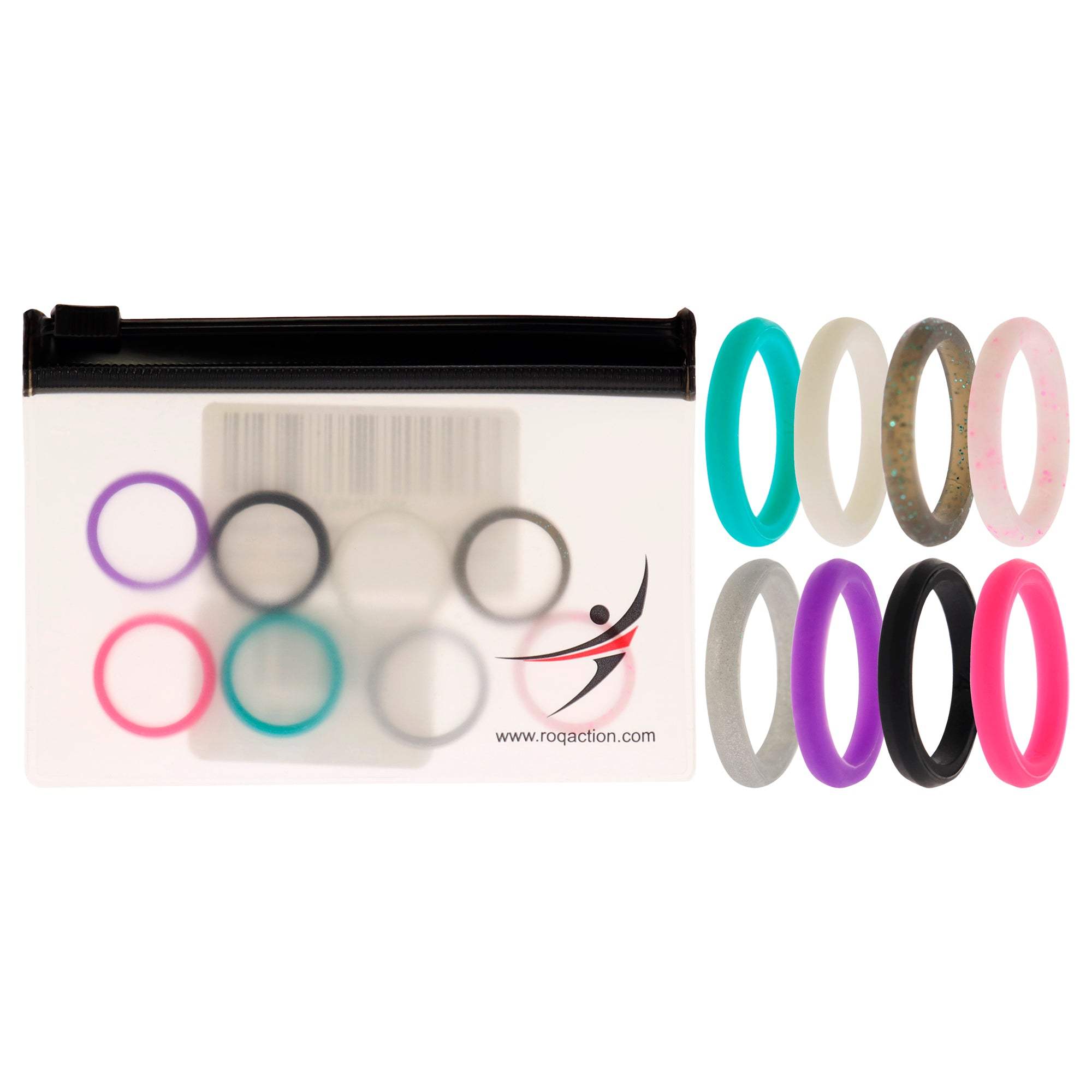 Silicone Wedding Stackble Point Ring Set - MultiColor by ROQ for Women - 8 x 4 mm Ring