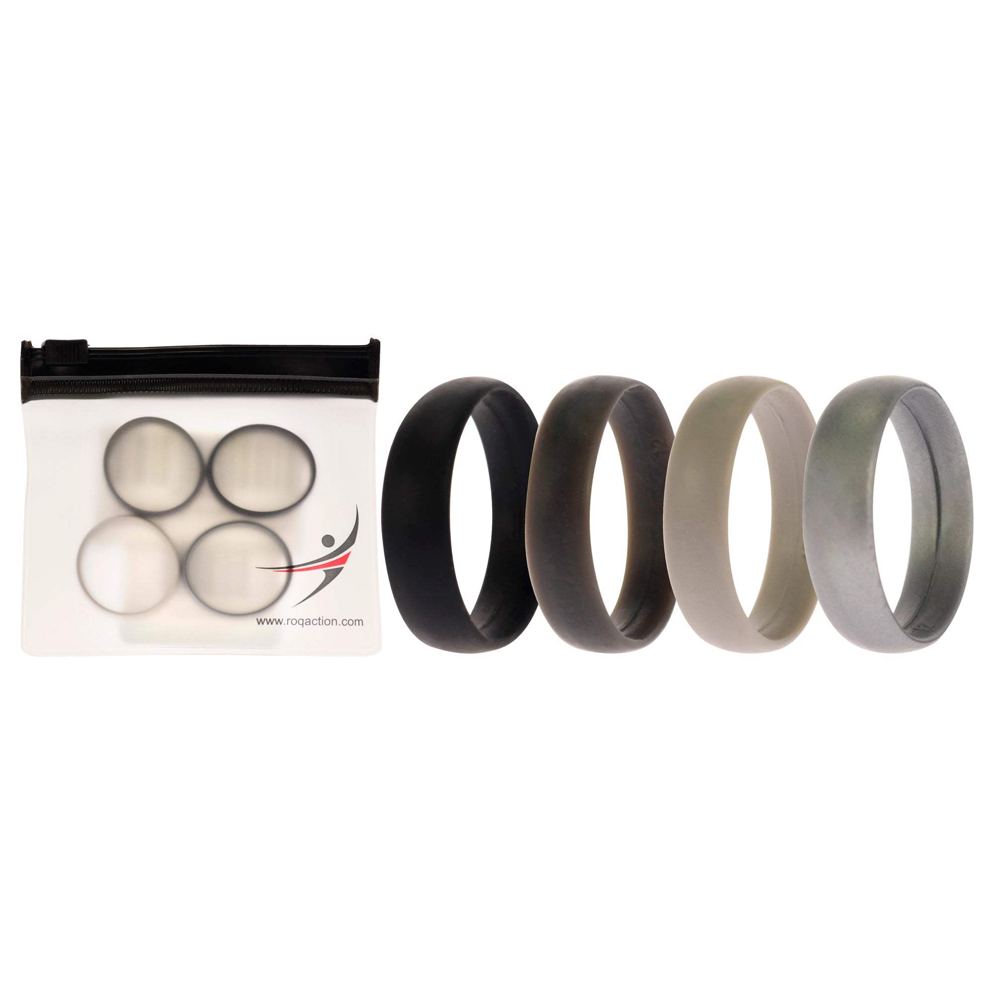 Silicone Wedding 6mm Smooth Ring by ROQ for Men - 12 mm Ring