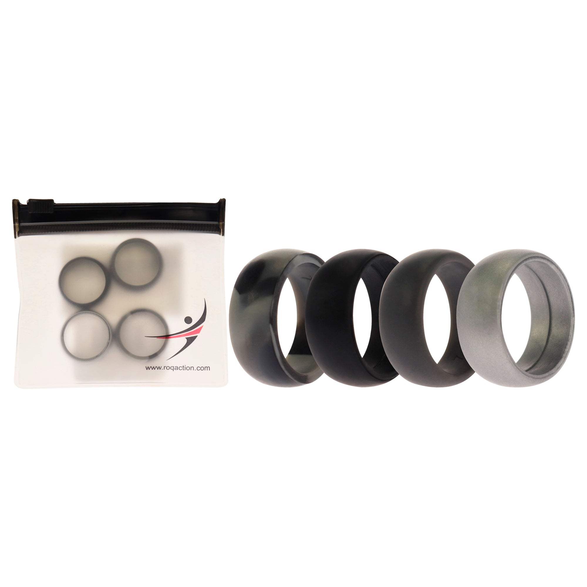 Silicone Wedding Ring - Black-Camo by ROQ for Men - 4 x 7 mm Ring