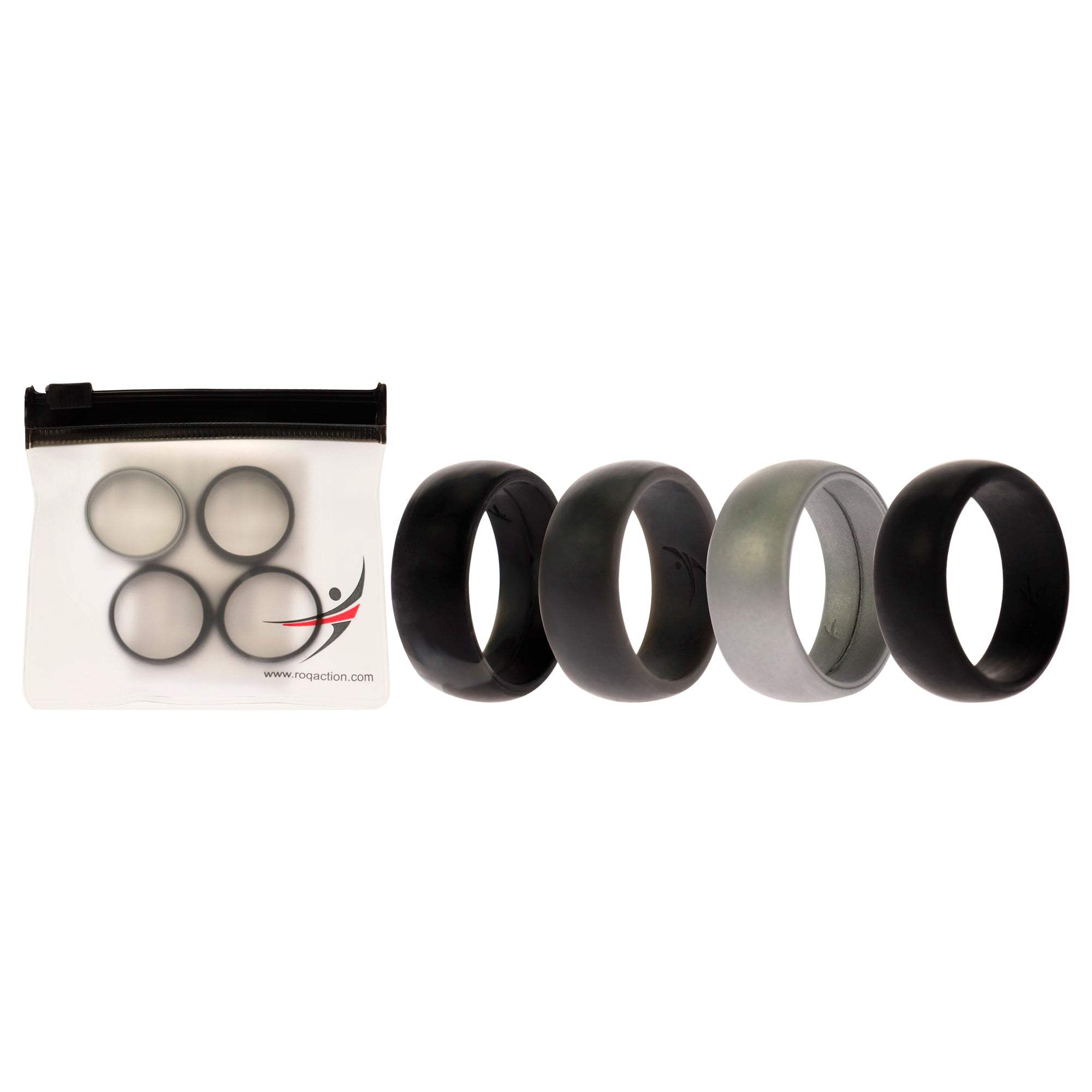 Silicone Wedding Ring - Black-Camo by ROQ for Men - 4 x 10 mm Ring