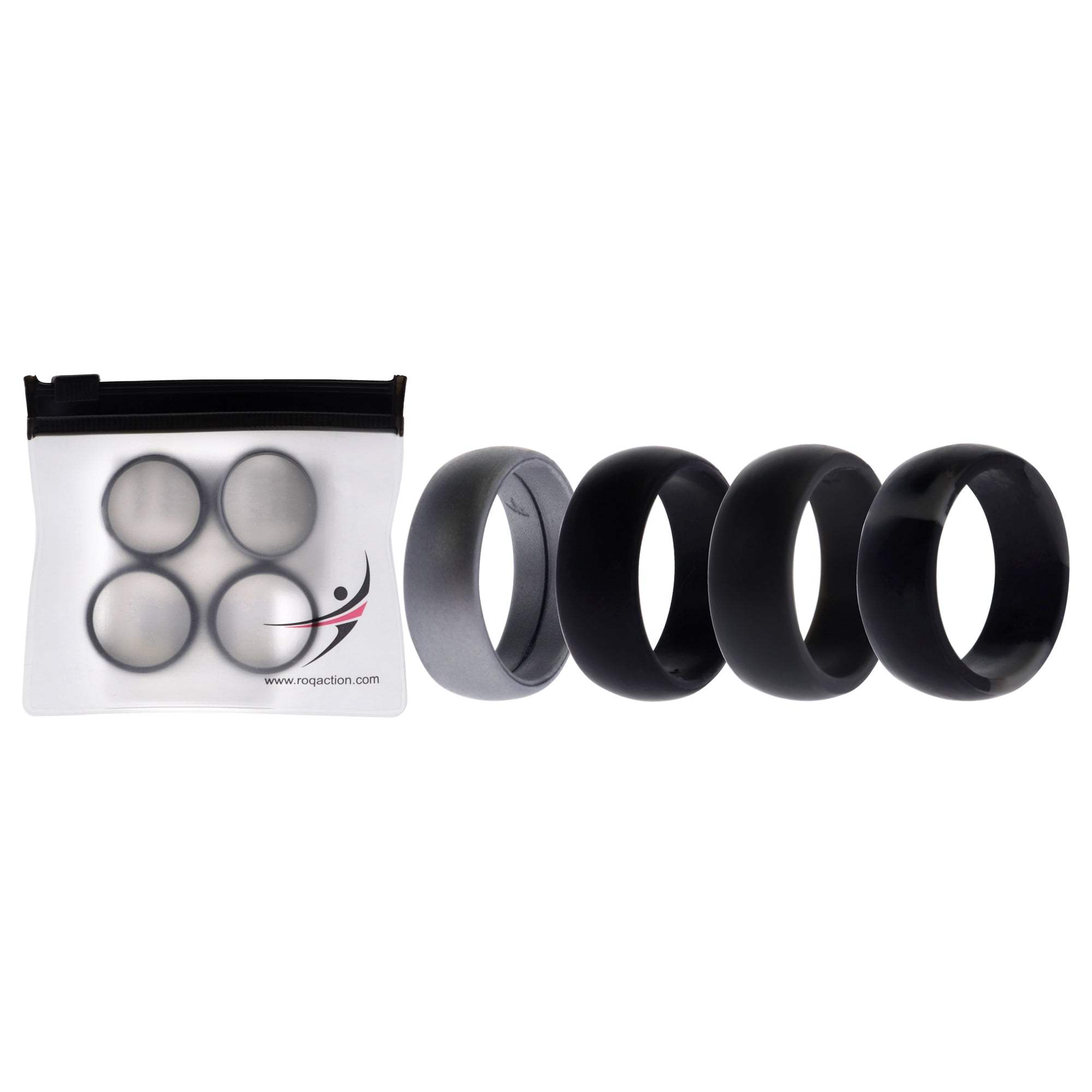 Silicone Wedding Ring - Black-Camo by ROQ for Men - 4 x 11 mm Ring