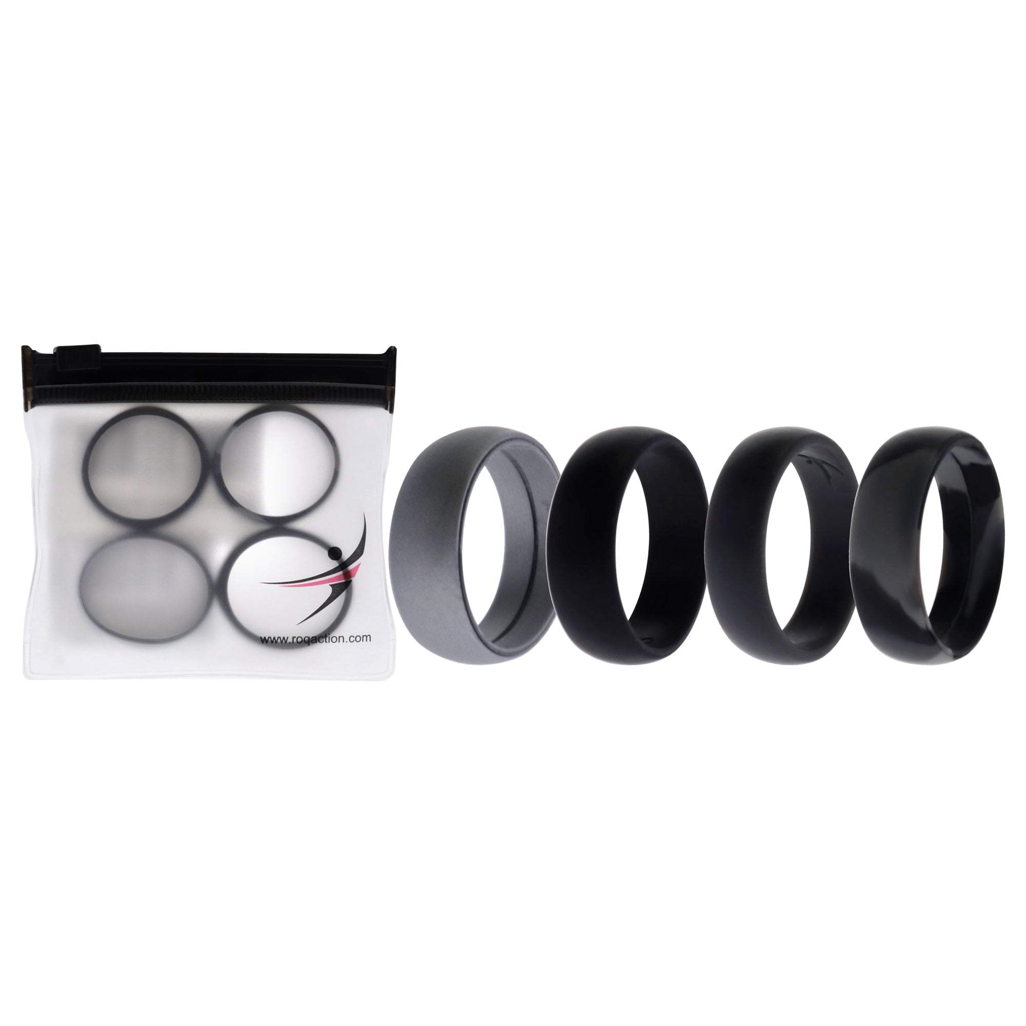Silicone Wedding Ring - Black-Camo by ROQ for Men - 4 x 16 mm Ring
