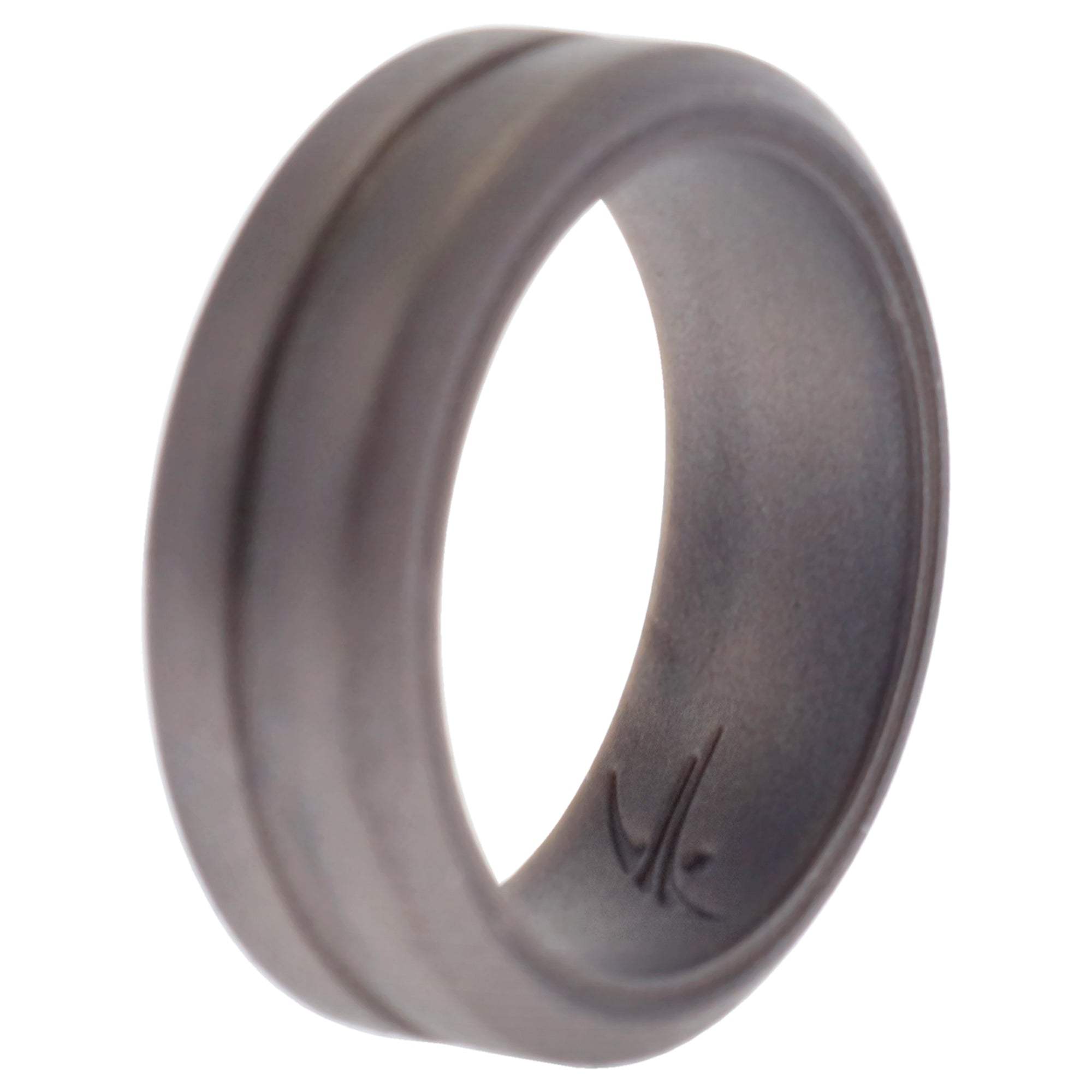 Silicone Wedding Middle Line Single Ring - Silver by ROQ for Men - 10 mm Ring