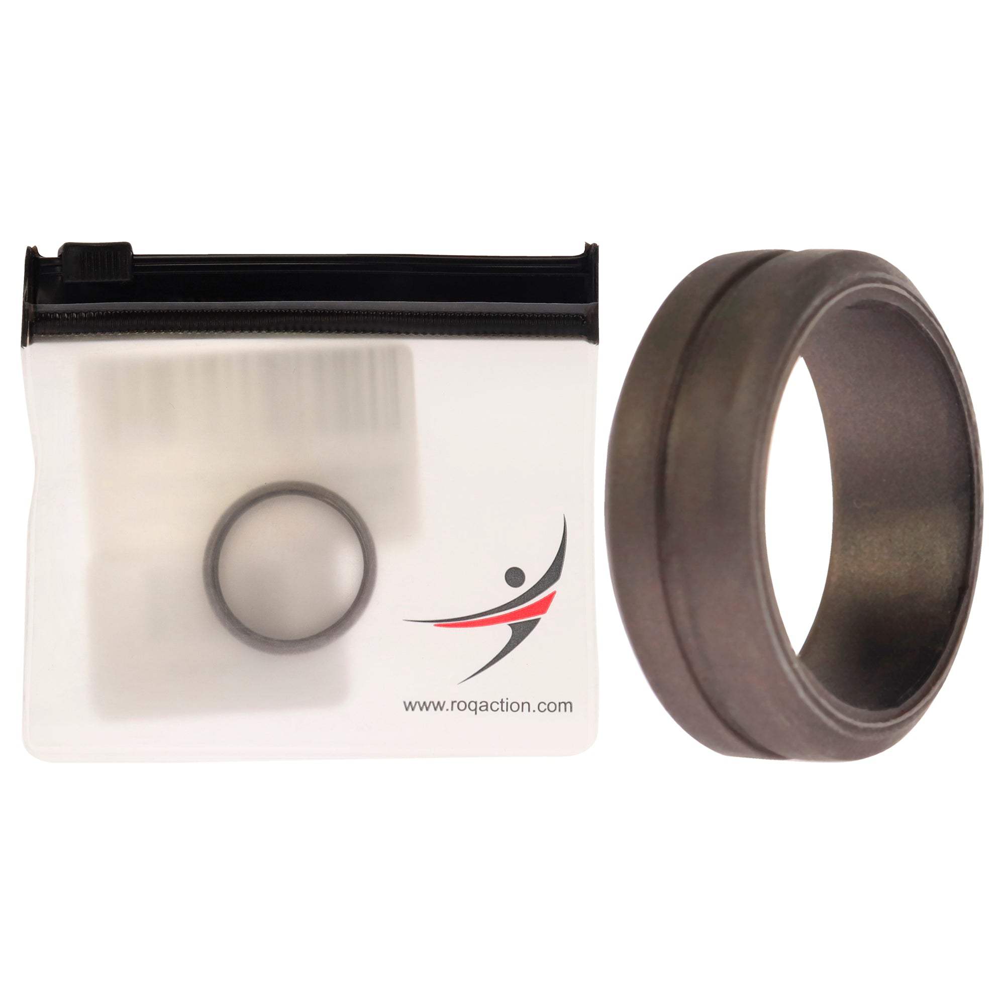 Silicone Wedding Middle Line Single Ring - Silver by ROQ for Men - 11 mm Ring