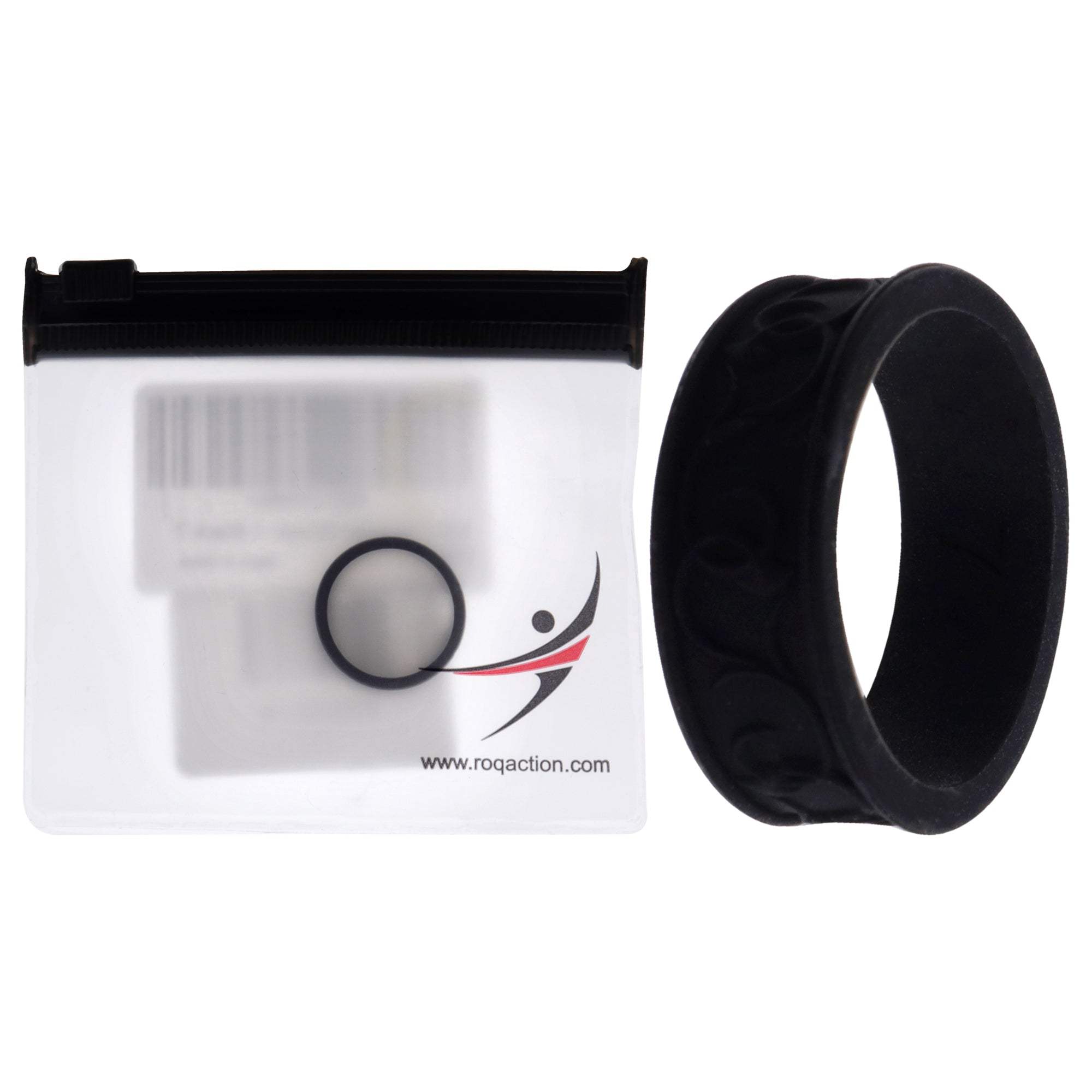 Silicone Wedding Flower Ring - Black by ROQ for Women - 7 mm Ring