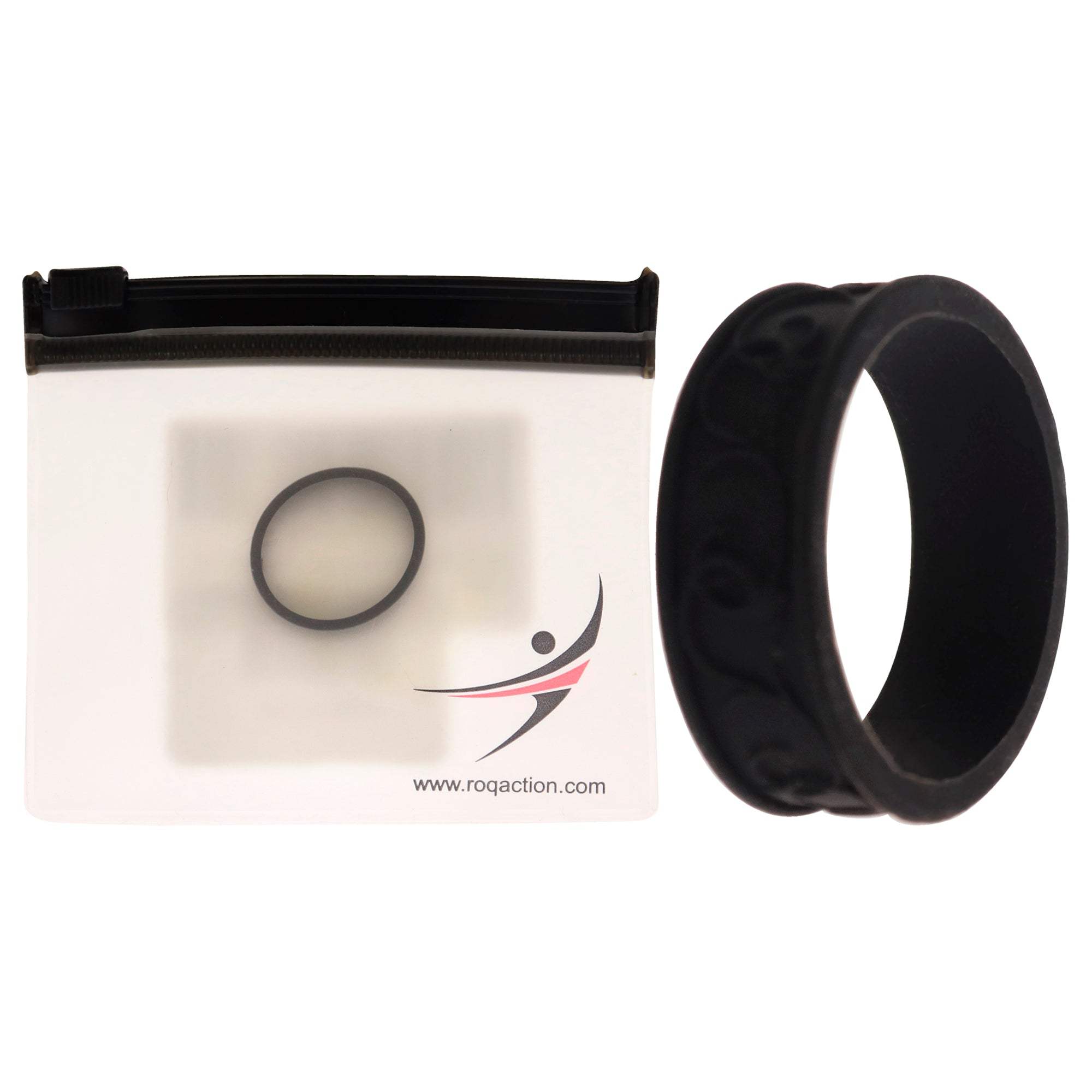 Silicone Wedding Flower Ring - Black by ROQ for Women - 10 mm Ring