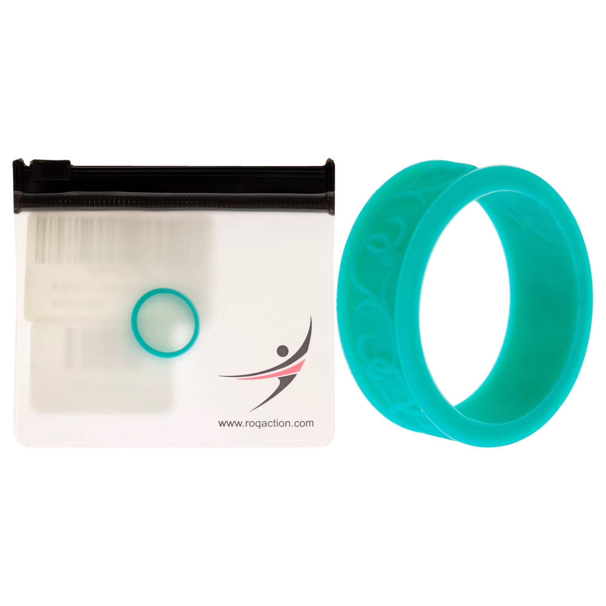 Silicone Wedding Flower Ring - Turquoise by ROQ for Women - 4 mm Ring