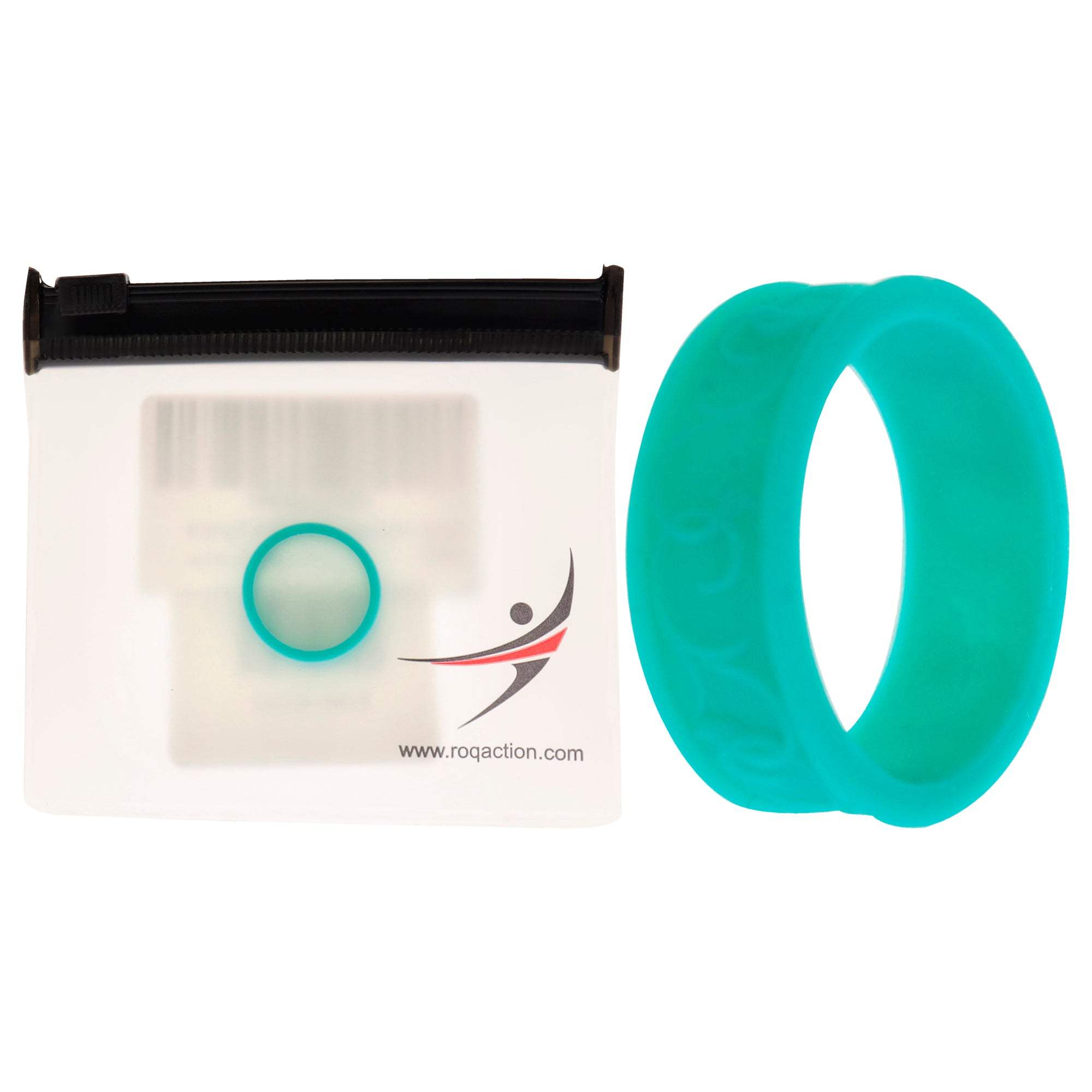 Silicone Wedding Flower Ring - Turquoise by ROQ for Women - 6 mm Ring