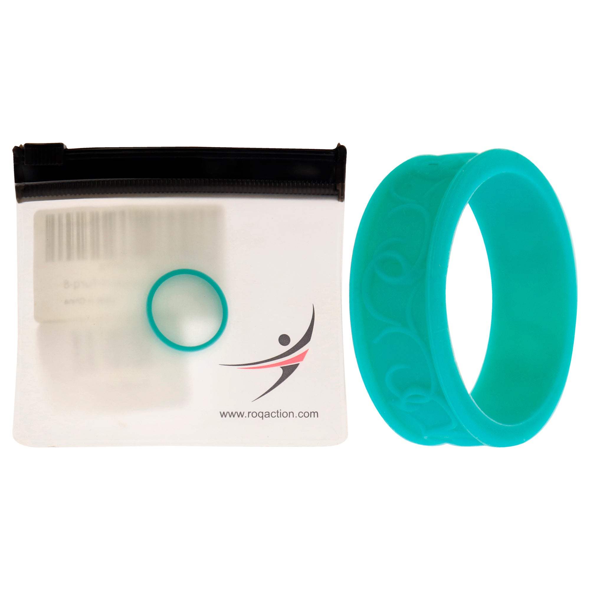 Silicone Wedding Flower Ring - Turquoise by ROQ for Women - 8 mm Ring