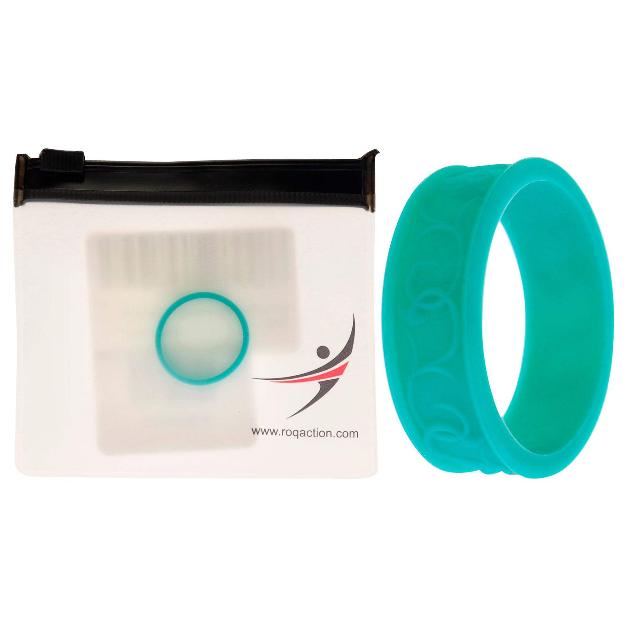 Silicone Wedding Flower Ring - Turquoise by ROQ for Women - 9 mm Ring