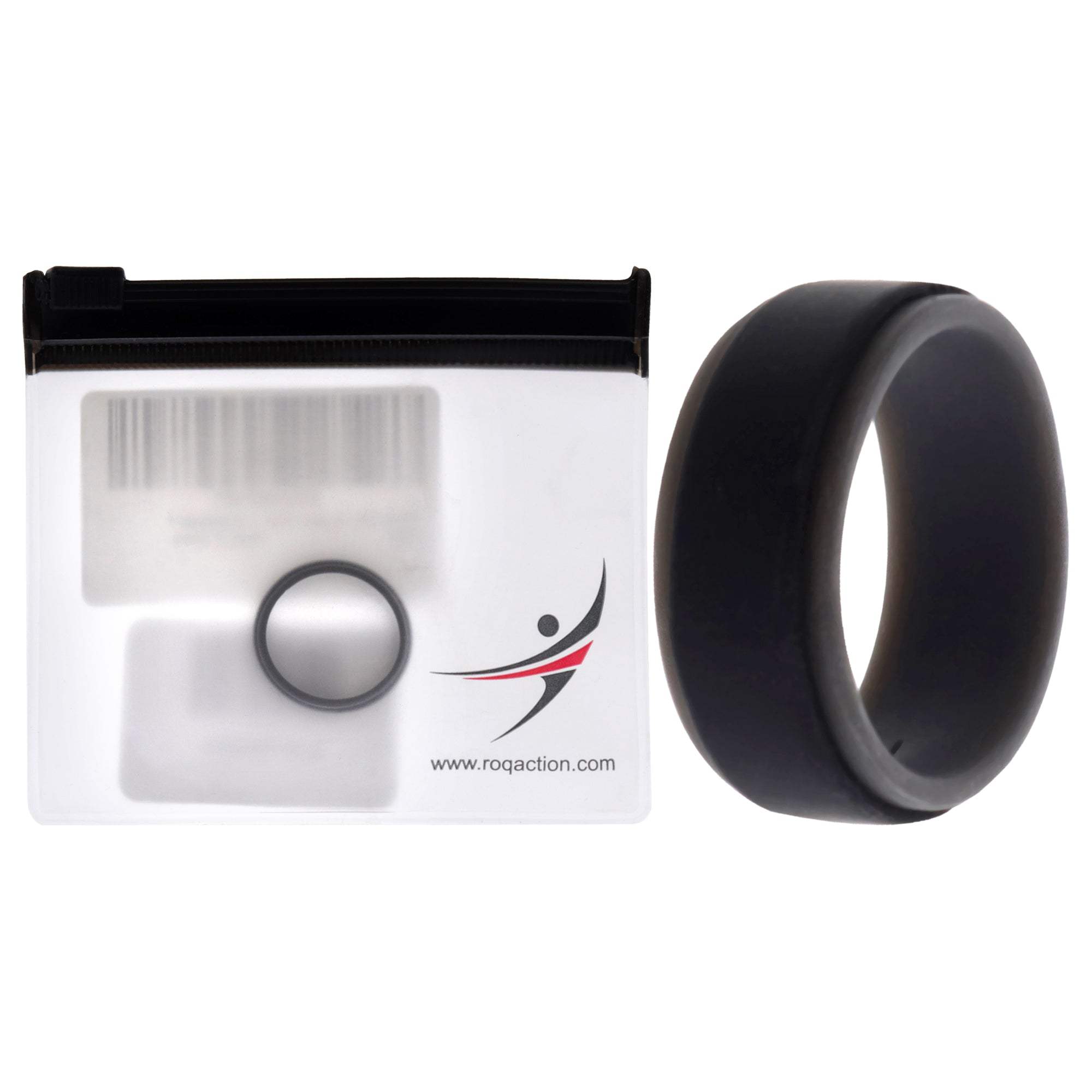 Silicone Wedding 2Layer Step Ring - Grey-Black by ROQ for Men - 7 mm Ring