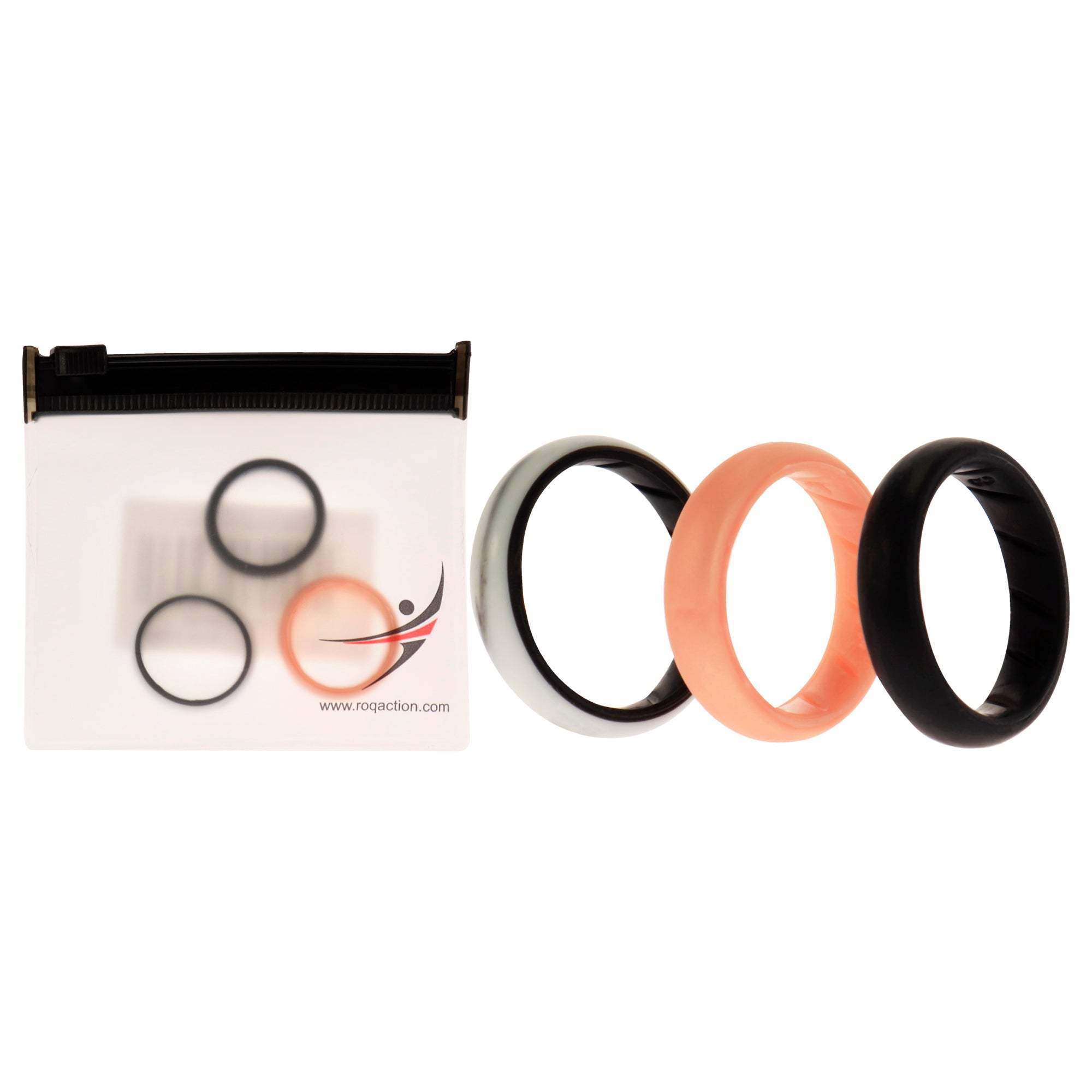 Silicone Wedding BR Solid Ring Set - Marble by ROQ for Women - 3 x 8 mm Ring