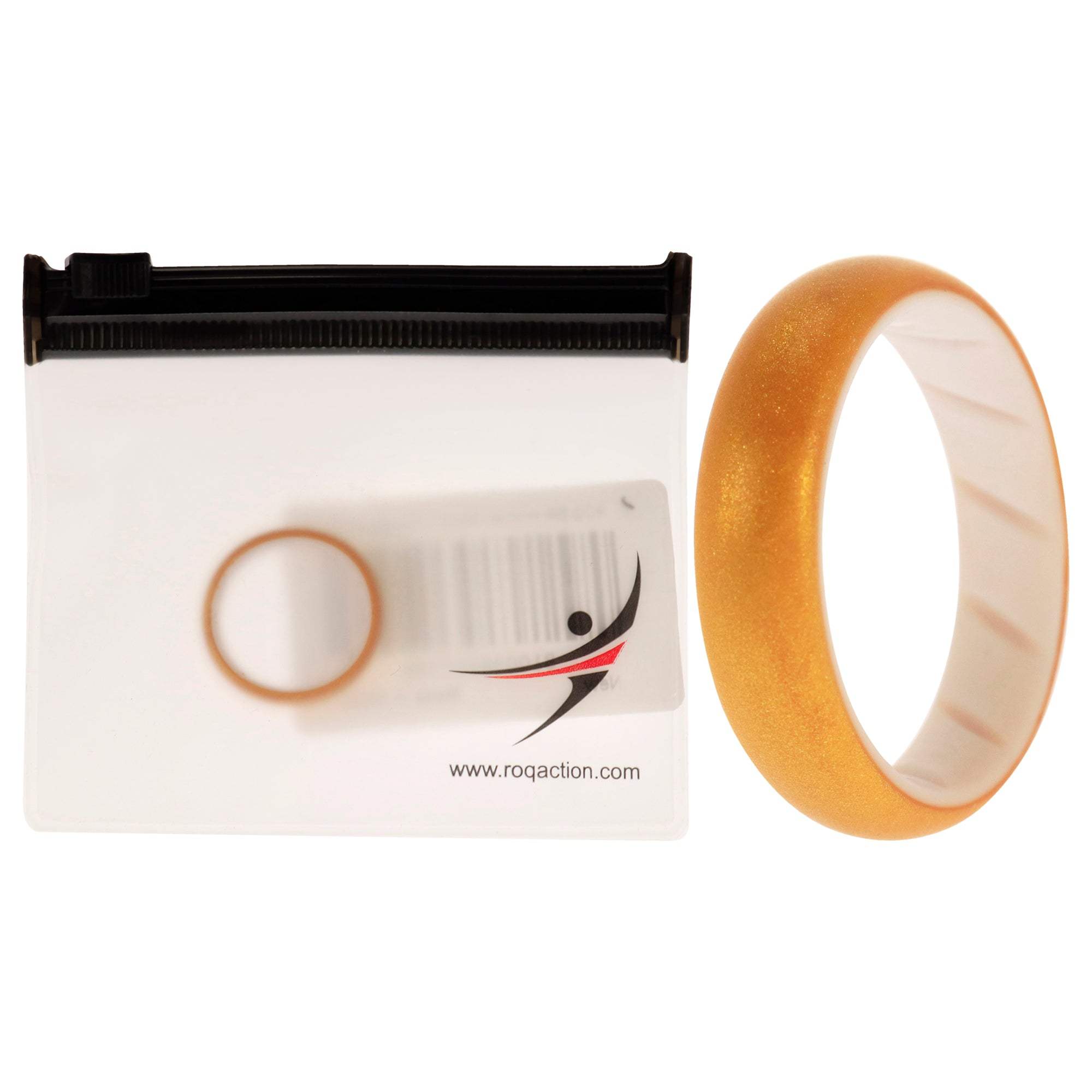 Silicone Wedding BR Solid Ring - White-Gold by ROQ for Women - 8 mm Ring