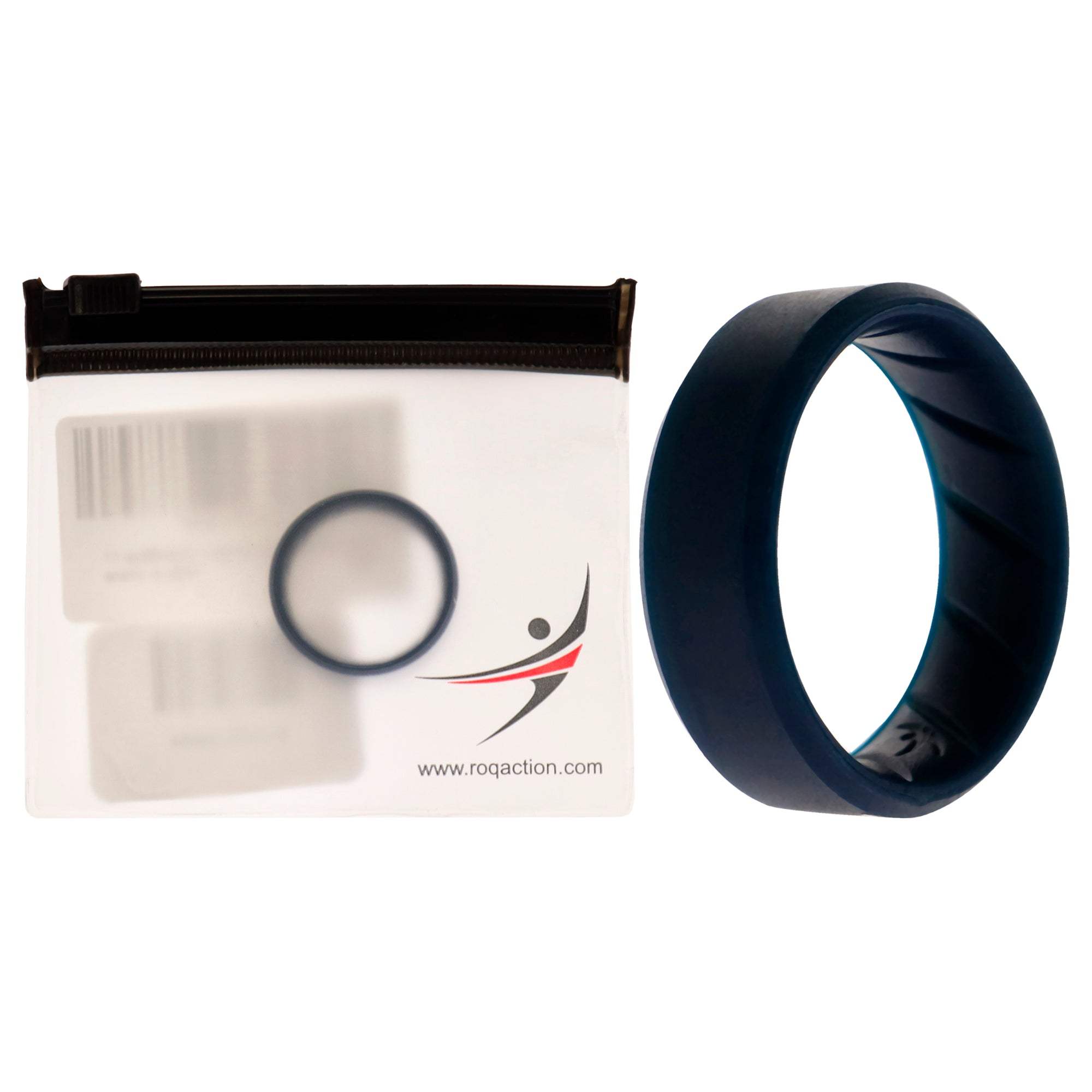 Silicone Wedding BR 8mm Edge Ring - Basic-Blue by ROQ for Men - 11 mm Ring