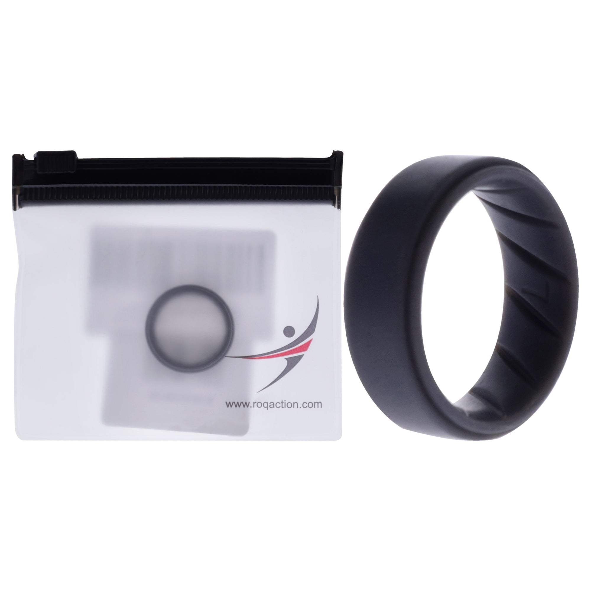 Silicone Wedding BR Step Ring Set - Basic-Grey by ROQ for Men - 7 mm Ring