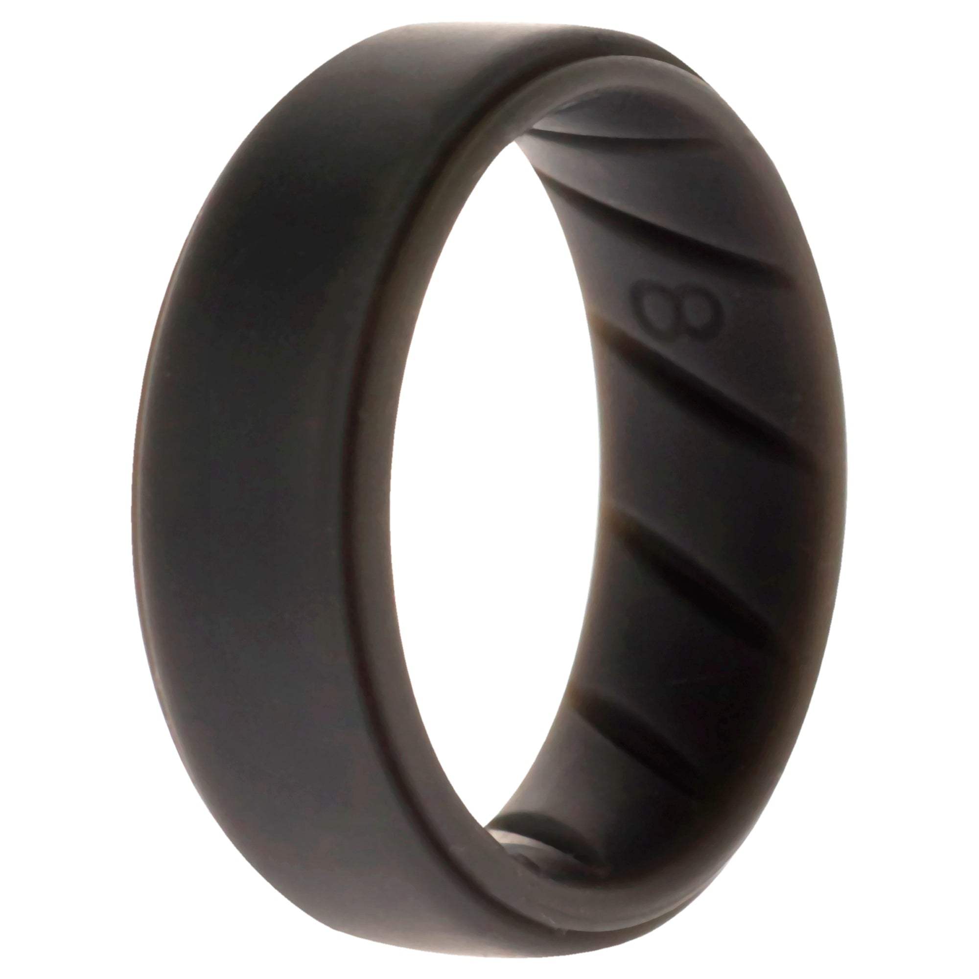 Silicone Wedding BR Step Ring Set - Basic-Grey by ROQ for Men - 8 mm Ring