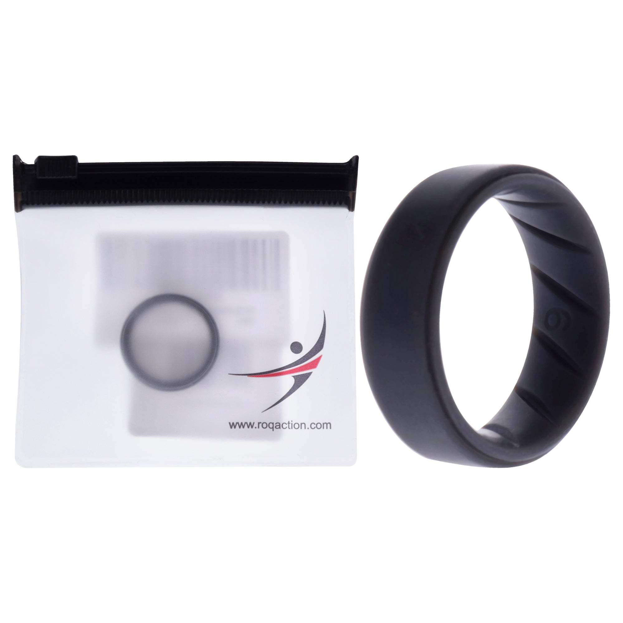 Silicone Wedding BR Step Ring Set - Basic-Grey by ROQ for Men - 9 mm Ring