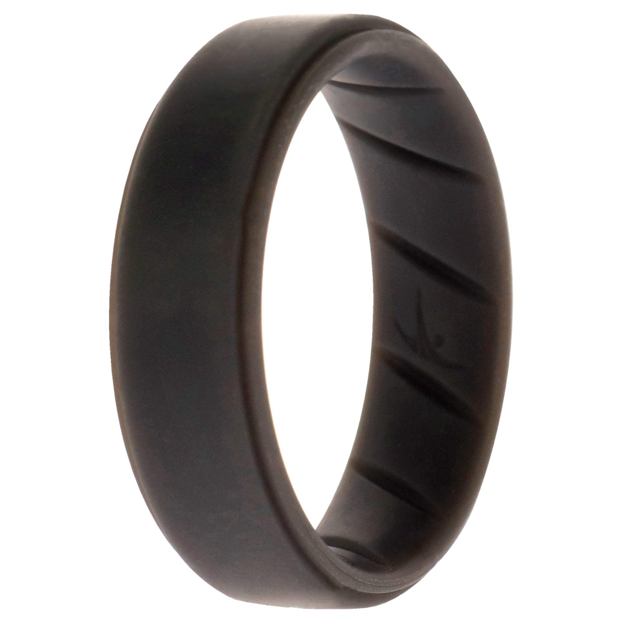 Silicone Wedding BR Step Ring Set - Basic-Grey by ROQ for Men - 13 mm Ring
