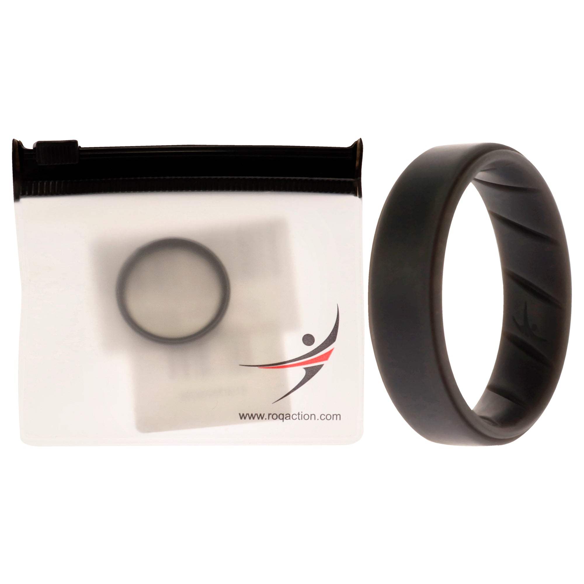 Silicone Wedding BR Step Ring Set - Basic-Grey by ROQ for Men - 14 mm Ring
