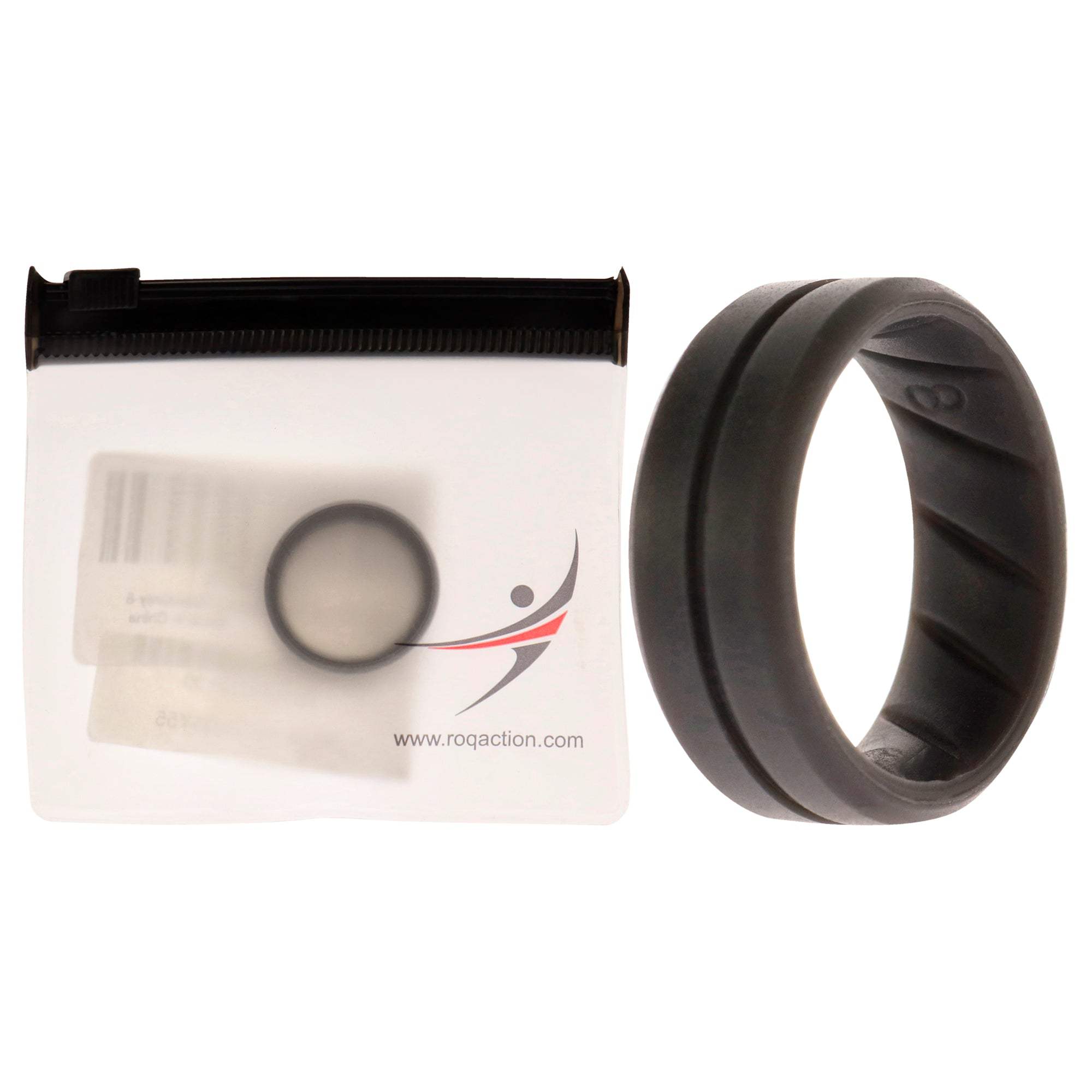 Silicone Wedding BR Middle Line Ring - Basic-Grey by ROQ for Men - 8 mm Ring