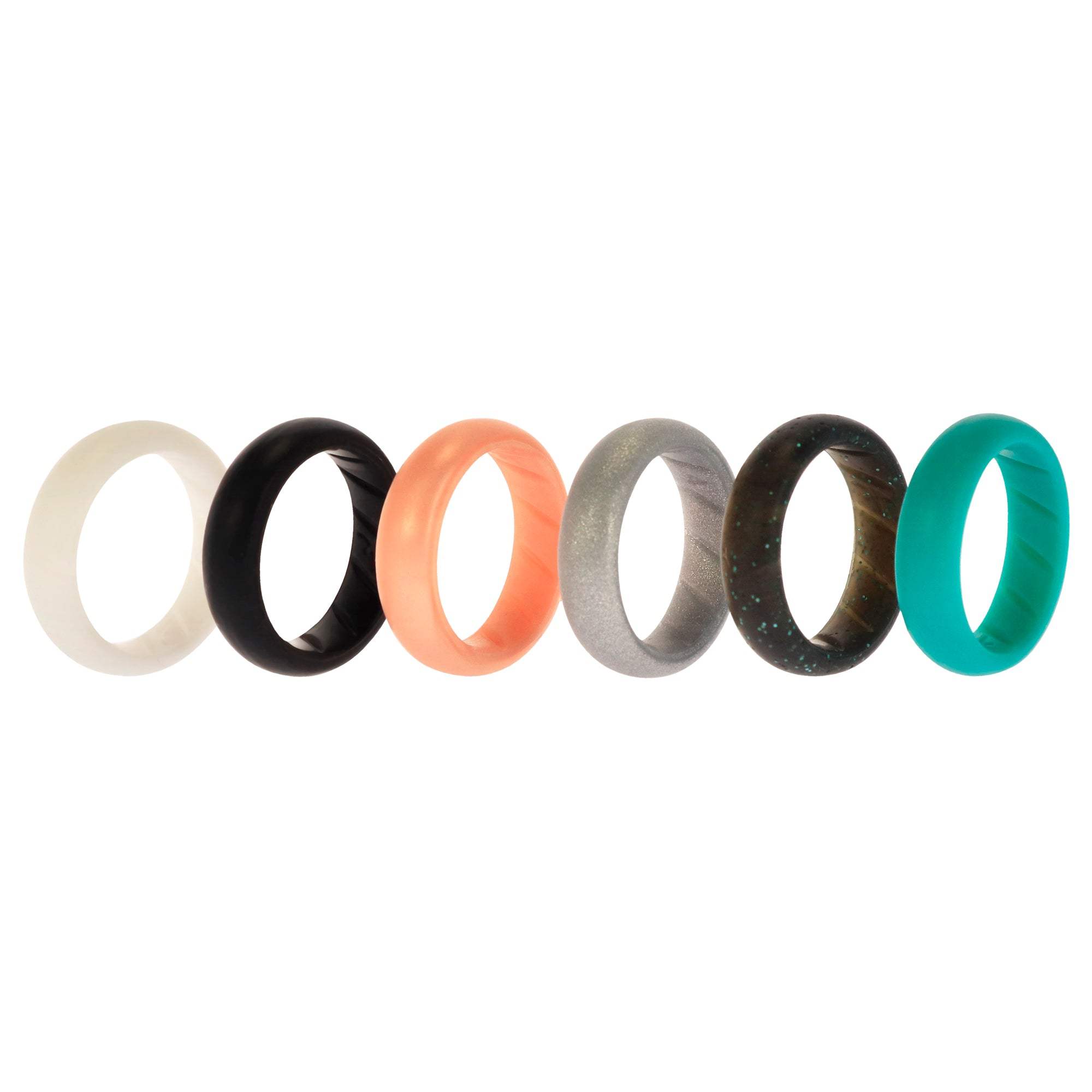 Silicone Wedding BR Solid Ring Set - Basic-Metal by ROQ for Women - 6 x 4 mm Ring
