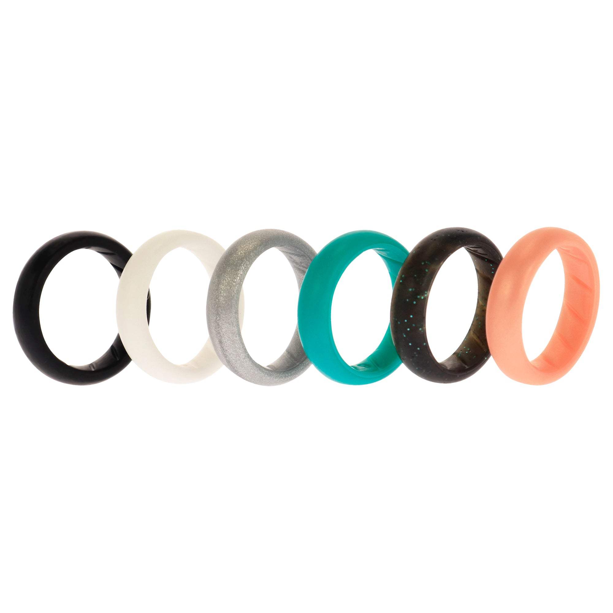 Silicone Wedding BR Solid Ring Set - Basic-Metal by ROQ for Women - 6 x 6 mm Ring