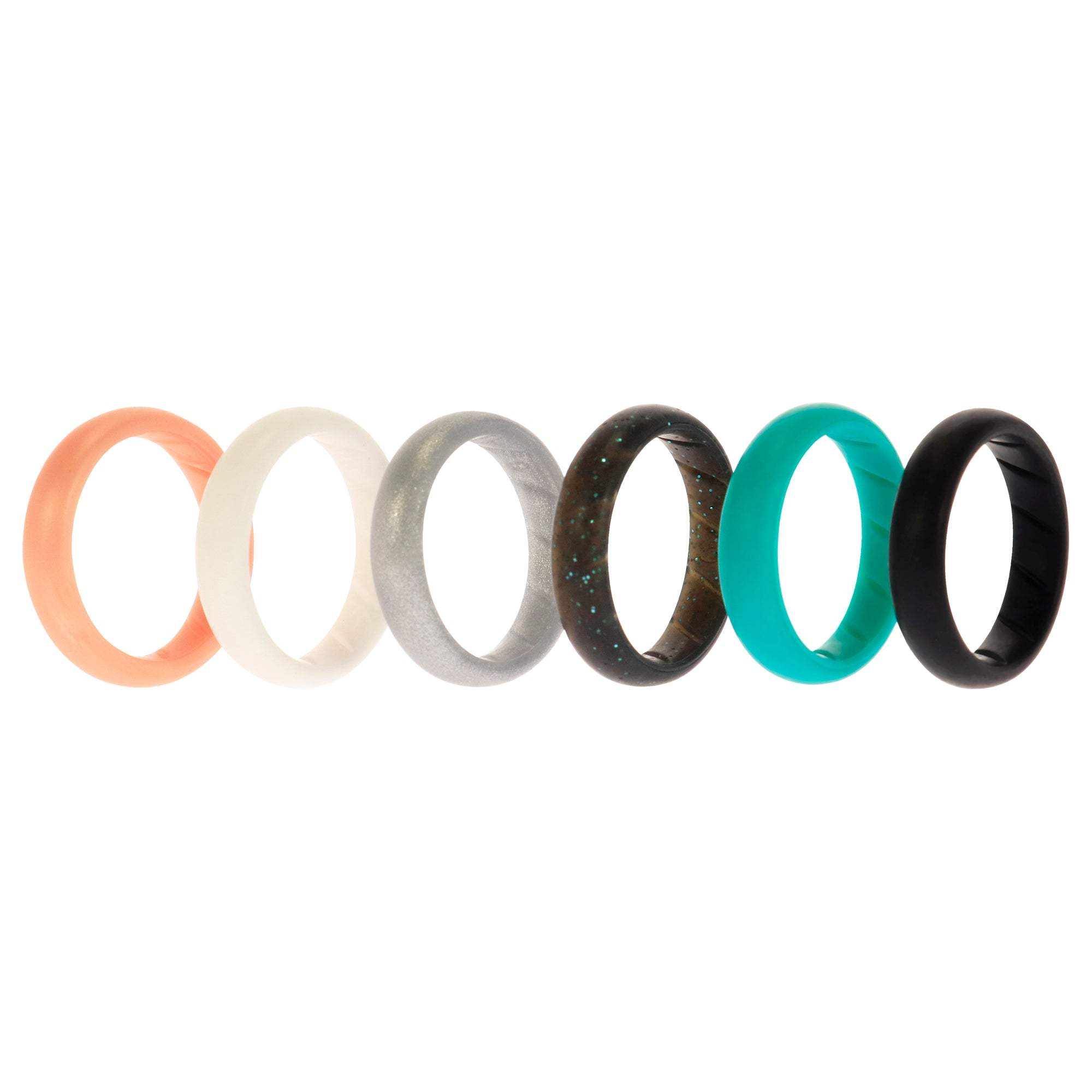 Silicone Wedding BR Solid Ring Set - Basic-Metal by ROQ for Women - 6 x 9 mm Ring