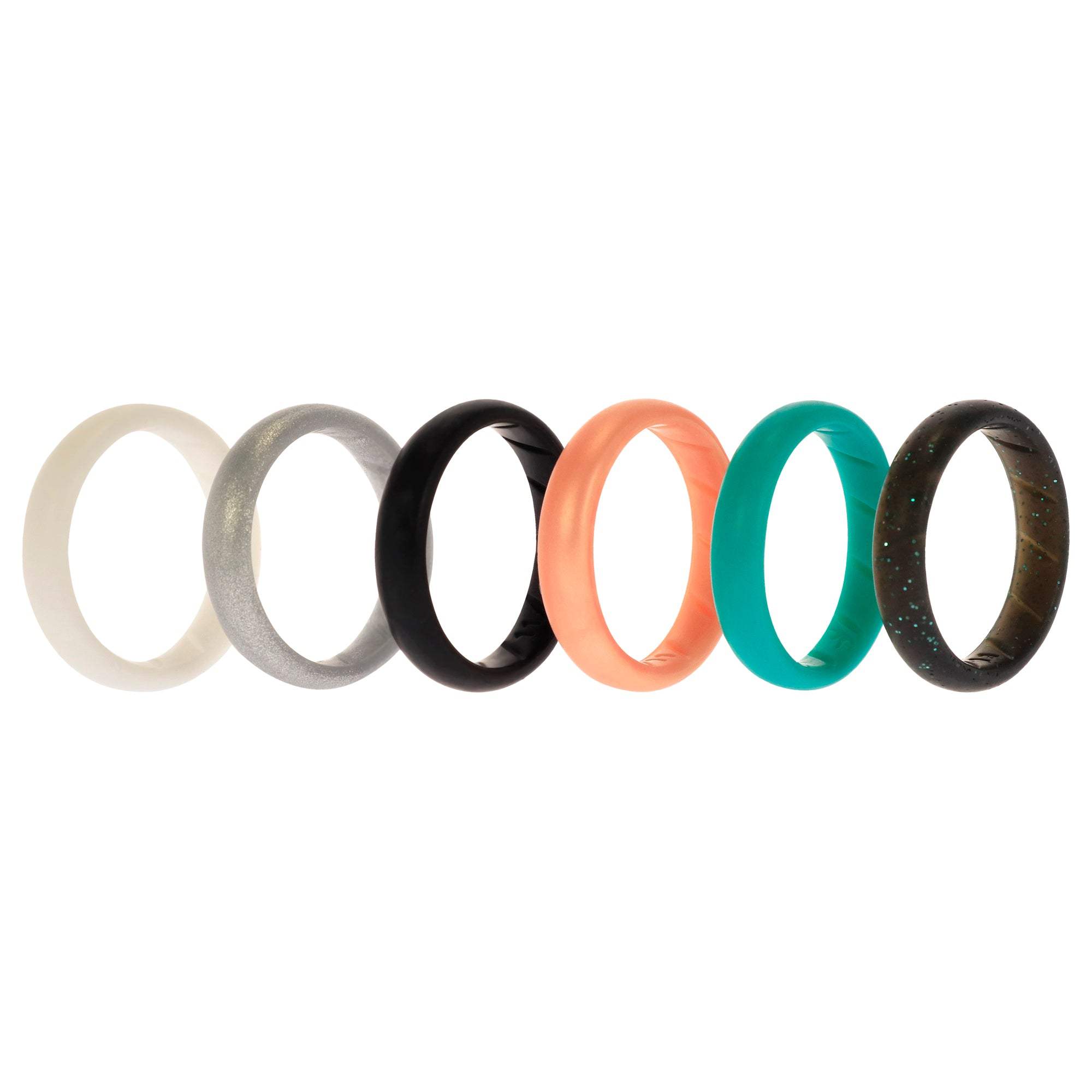 Silicone Wedding BR Solid Ring Set - Basic-Metal by ROQ for Women - 6 x 11 mm Ring