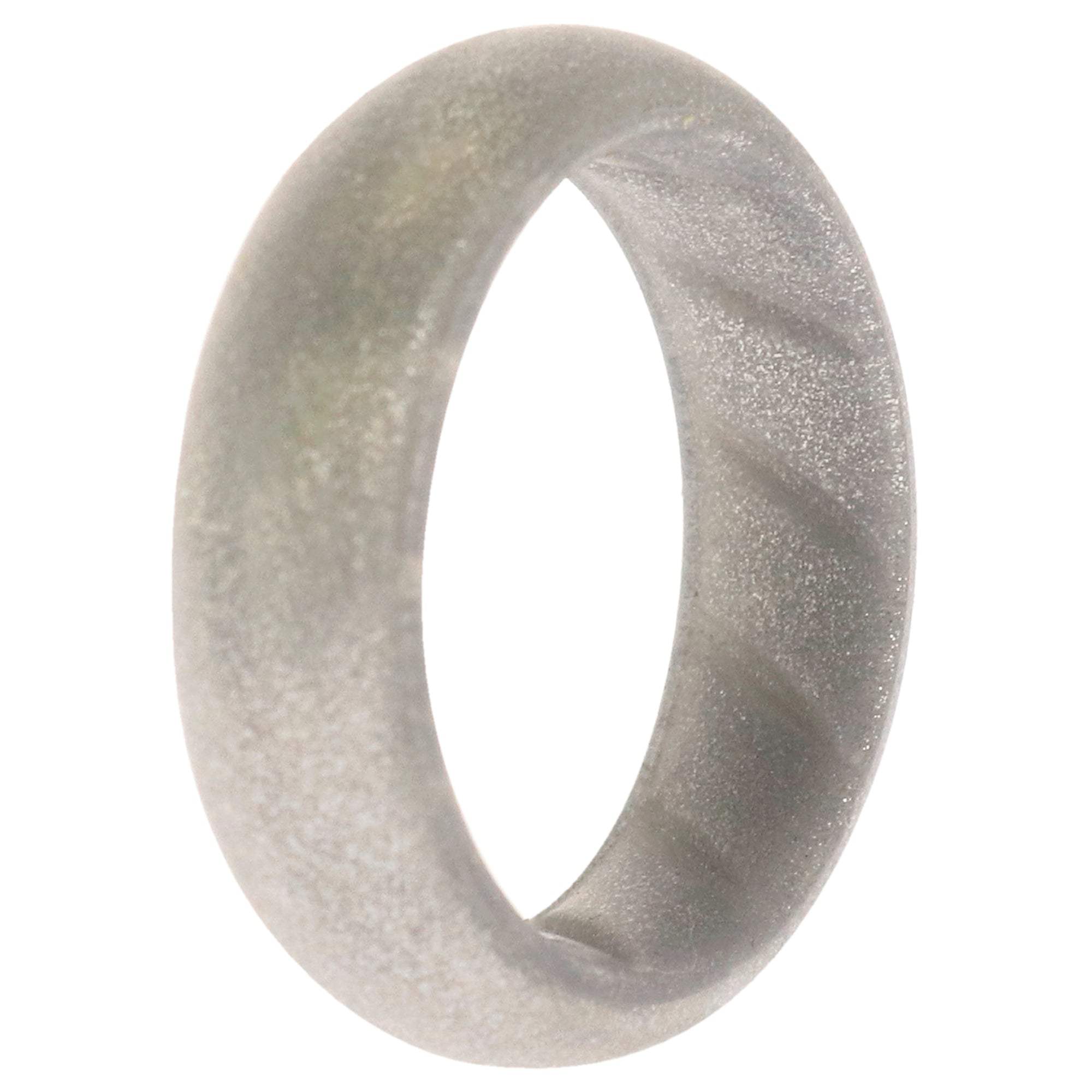 Silicone Wedding BR Solid Ring - Basic-Silver by ROQ for Women - 4 mm Ring