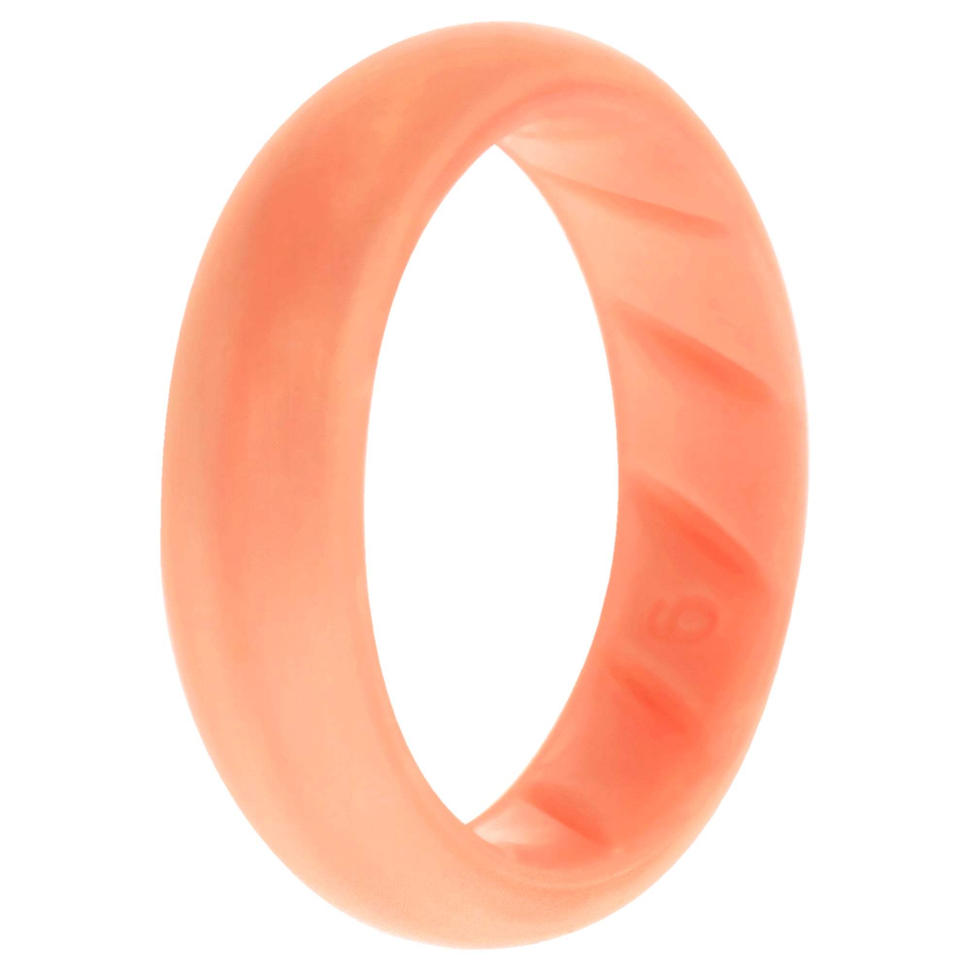 Silicone Wedding BR Solid Ring - Basic-Rose-Gold by ROQ for Women - 6 mm Ring