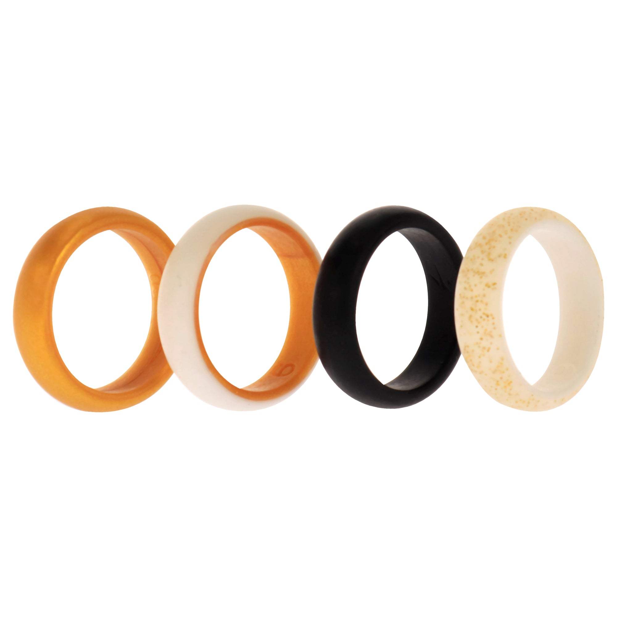 Silicone Wedding 2Layer Ring Set - Gold by ROQ for Women - 4 x 6 mm Ring