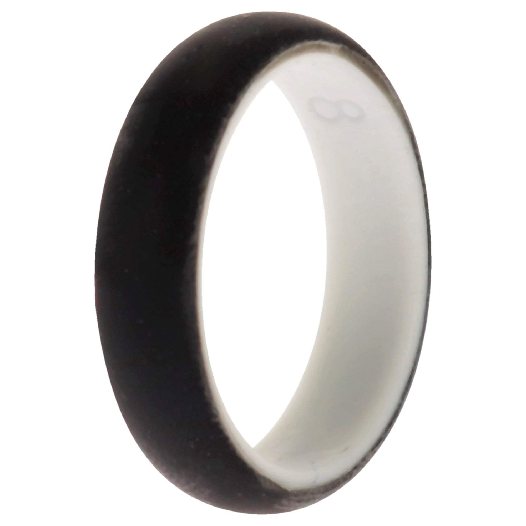 Silicone Wedding 2Layer Ring - White-Black by ROQ for Women - 8 mm Ring