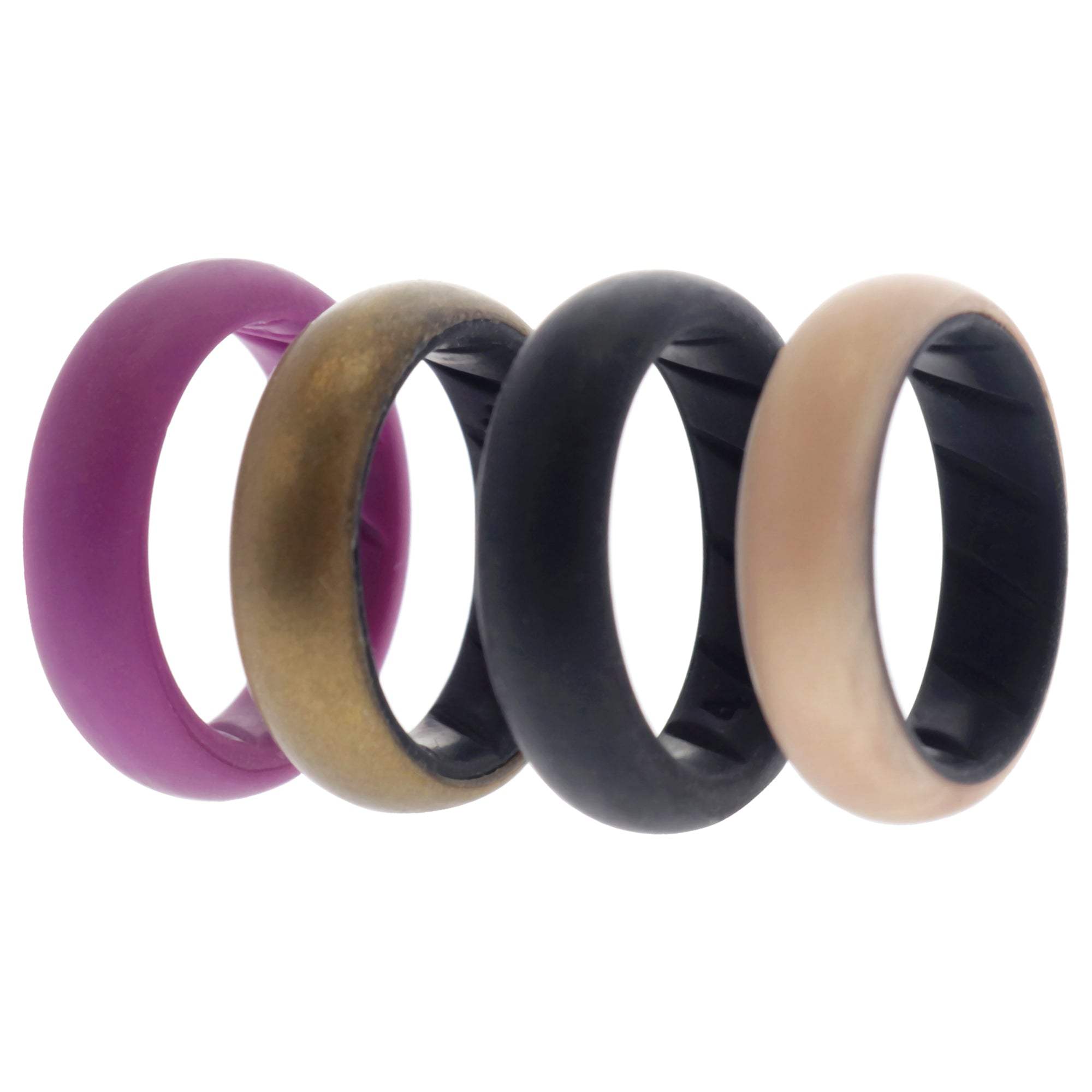 Silicone Wedding BR Solid Ring Set - Argaman by ROQ for Women - 4 x 4 mm Ring
