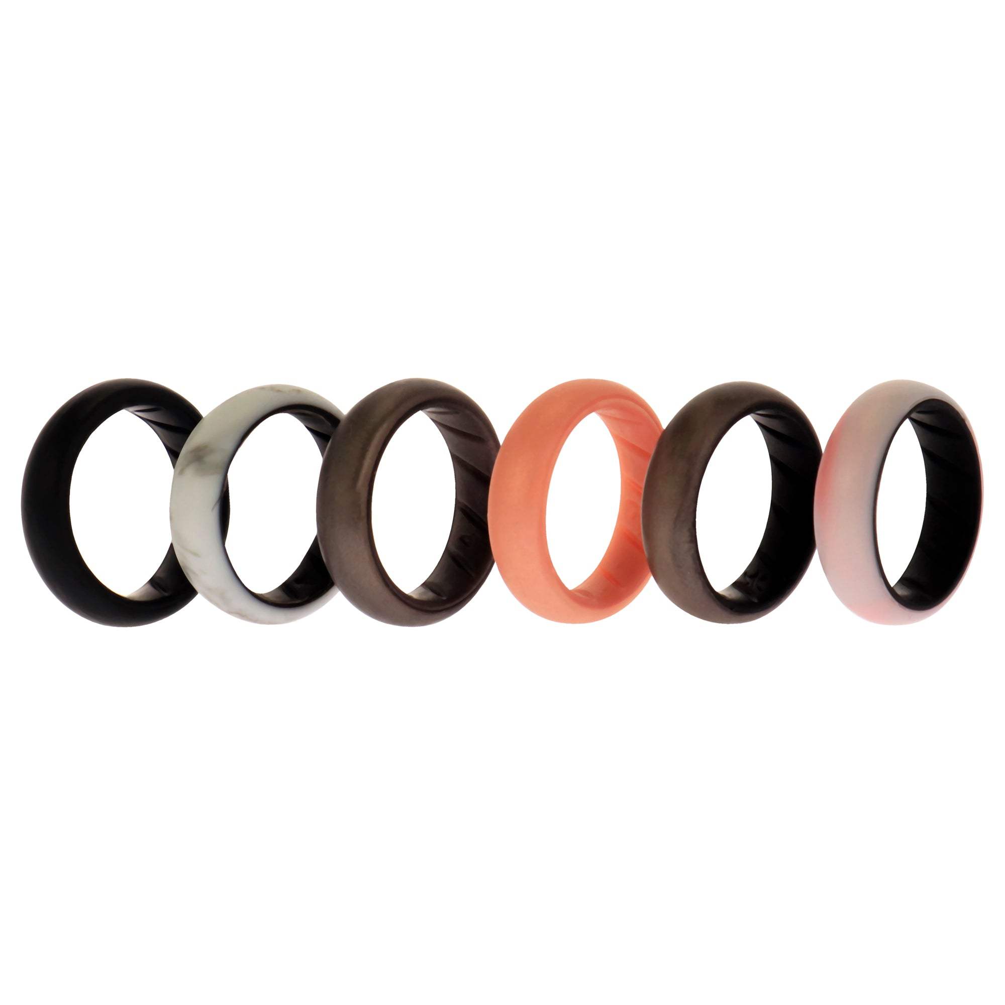 Silicone Wedding BR Solid Ring Set - Marble by ROQ for Women - 6 x 4 mm Ring