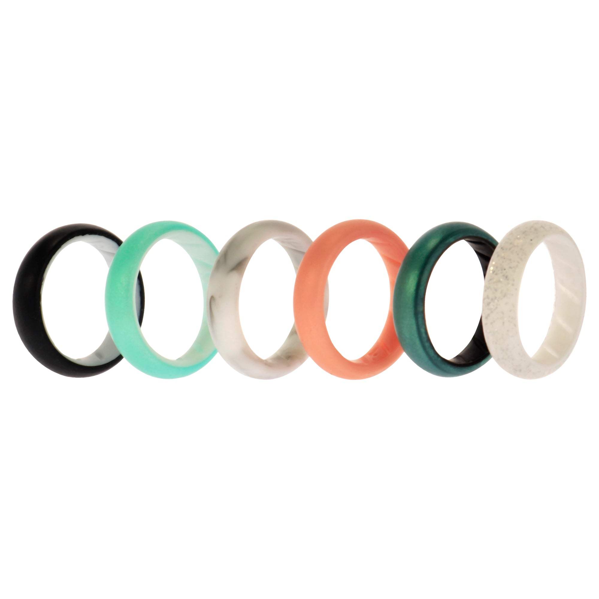 Silicone Wedding BR Solid Ring Set - Aque by ROQ for Women - 6 x 6 mm Ring