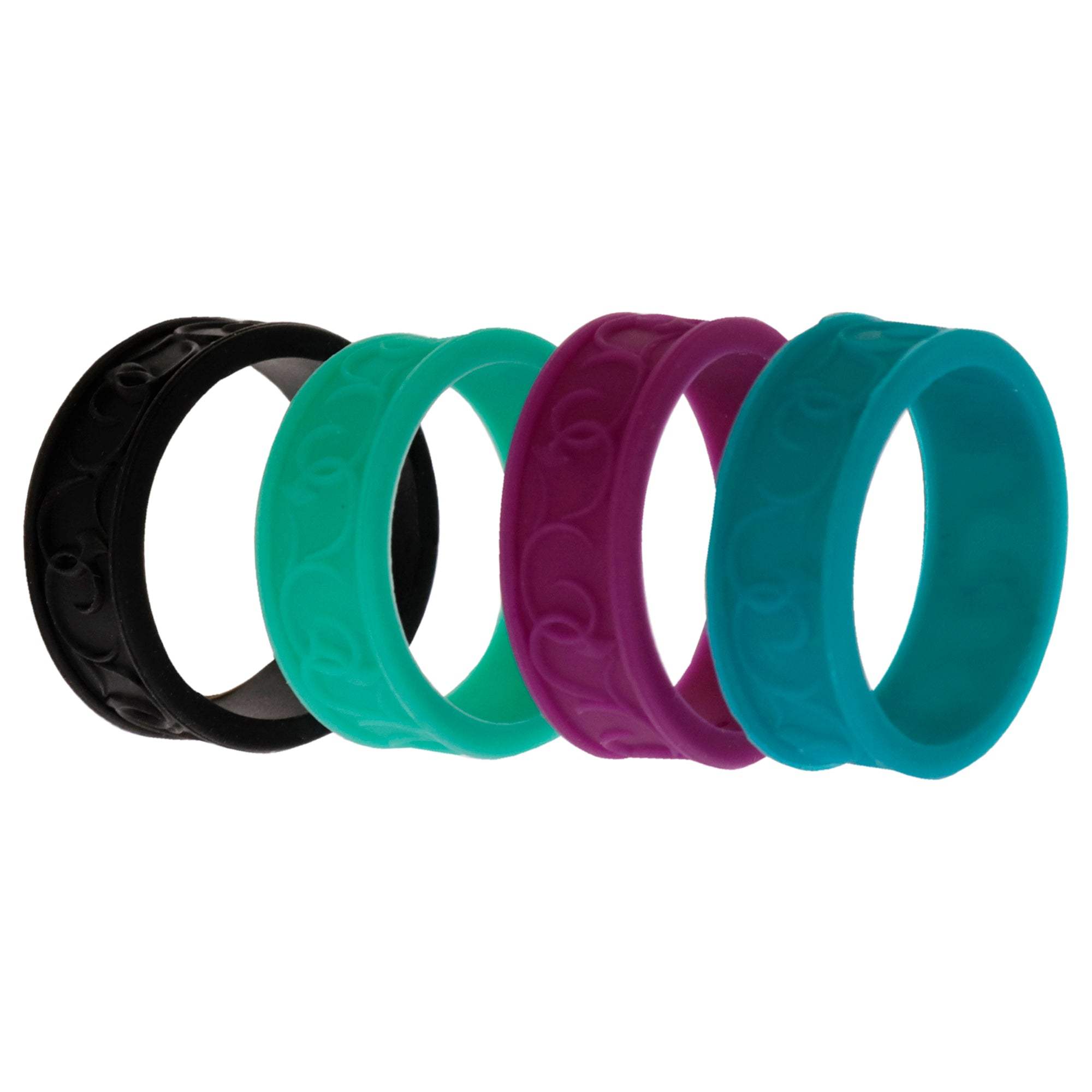 Silicone Wedding Flower Ring Set - MultiColor by ROQ for Women - 4 x 7 mm Ring