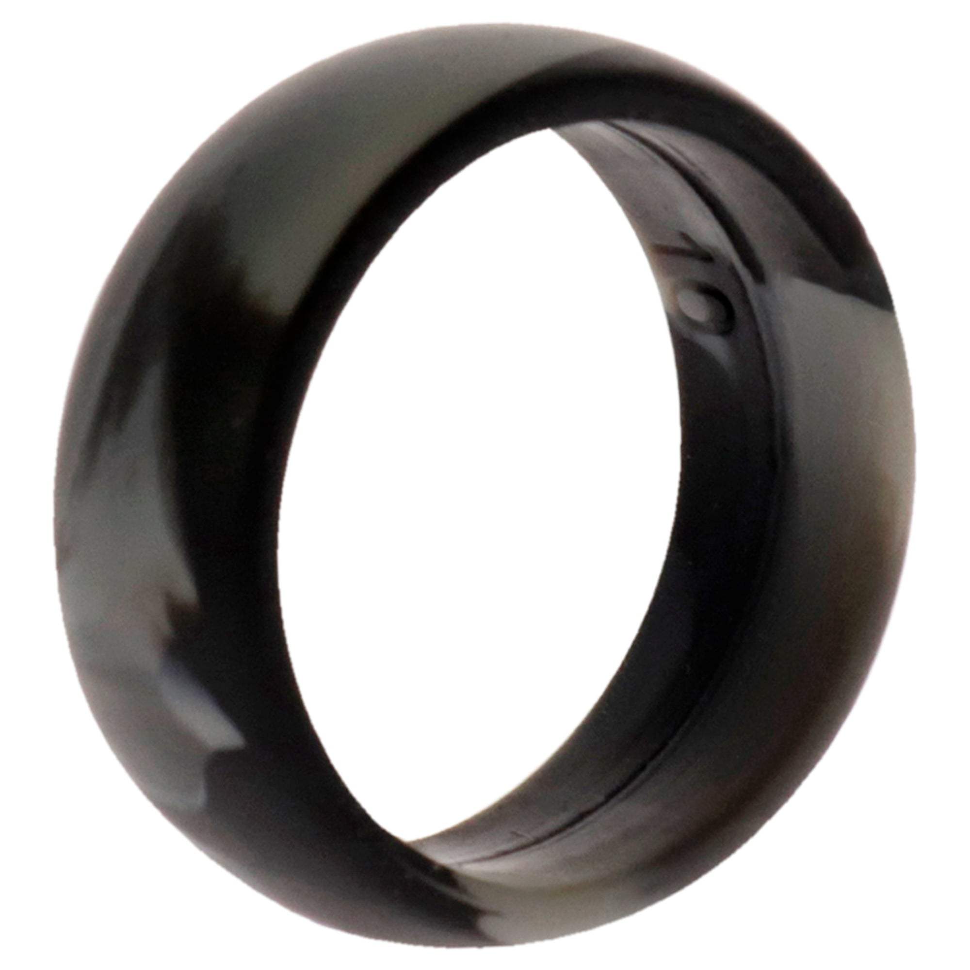 Silicone Wedding Step Single Ring Set -Black-Camo by ROQ for Men - 10 mm Ring