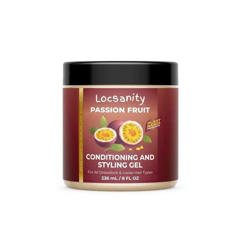 Locsanity Passion Fruit Conditioning, Styling, Rolling, Twisting, Locking Gel - Dreadlocks, Locs, Sisterlocks, Loose Natural Hair, Braidlocs