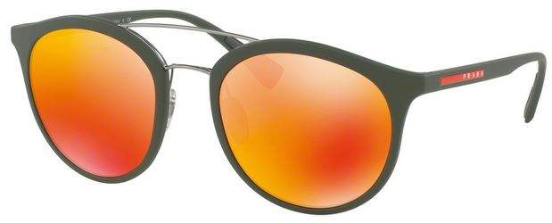 Prada SPS 04R UFI-5M0 - Green Rubber-Brown Orange by Prada for Men - 54-21-135 mm Sunglasses