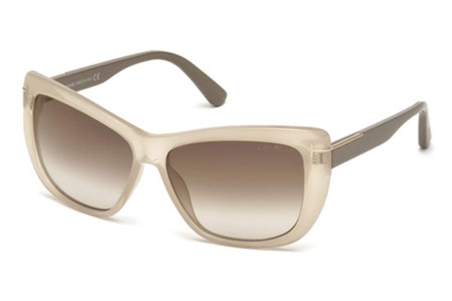 Tom Ford FT0434 Lindsay 57G - Shiny Beige-Brown by Tom Ford for Women - 58-13-140 mm Sunglasses
