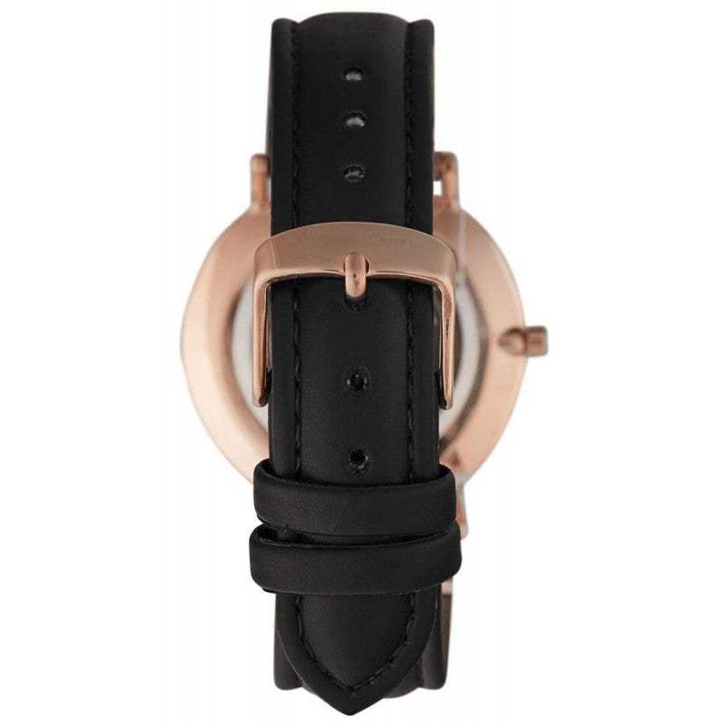 AO-176 Hygge - Black Charcoal/Black Leather Strap Watch by Andreas Osten for Women - 1 Pc Watch