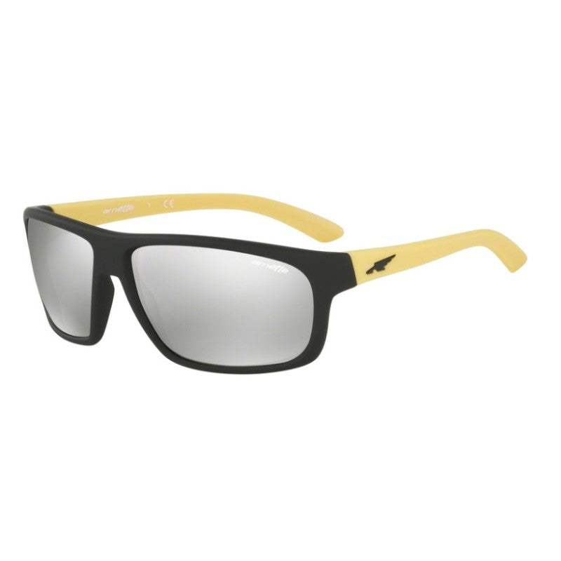 Arnette AN 4225-2377-6G Burnout -Matte Black Yellow-Light Grey Silver by Arnette for Men - 64-15-130 mm Sunglasses