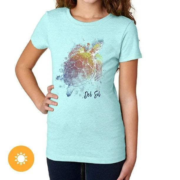 Kids Crew Tee - Turtle Splash - Ice Blue by DelSol for Kids - 1 Pc T-Shirt (YL)