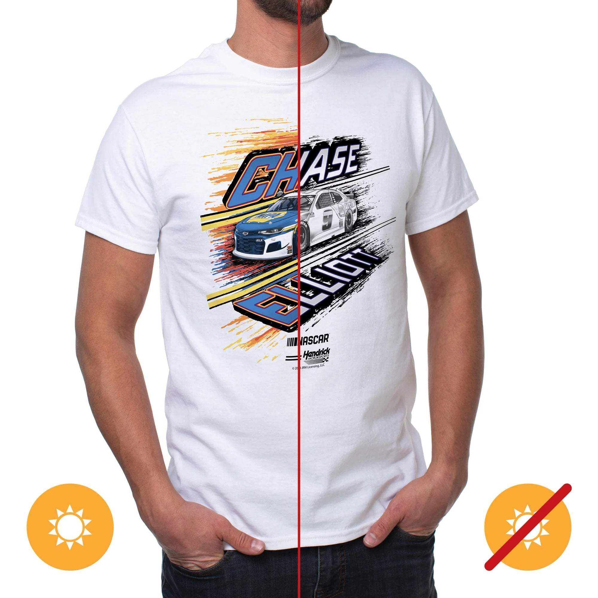 NASCAR Mens Classic Crew Tee - Chase Elliot - 5 White by DelSol for Men - 1 Pc T-Shirt (S)