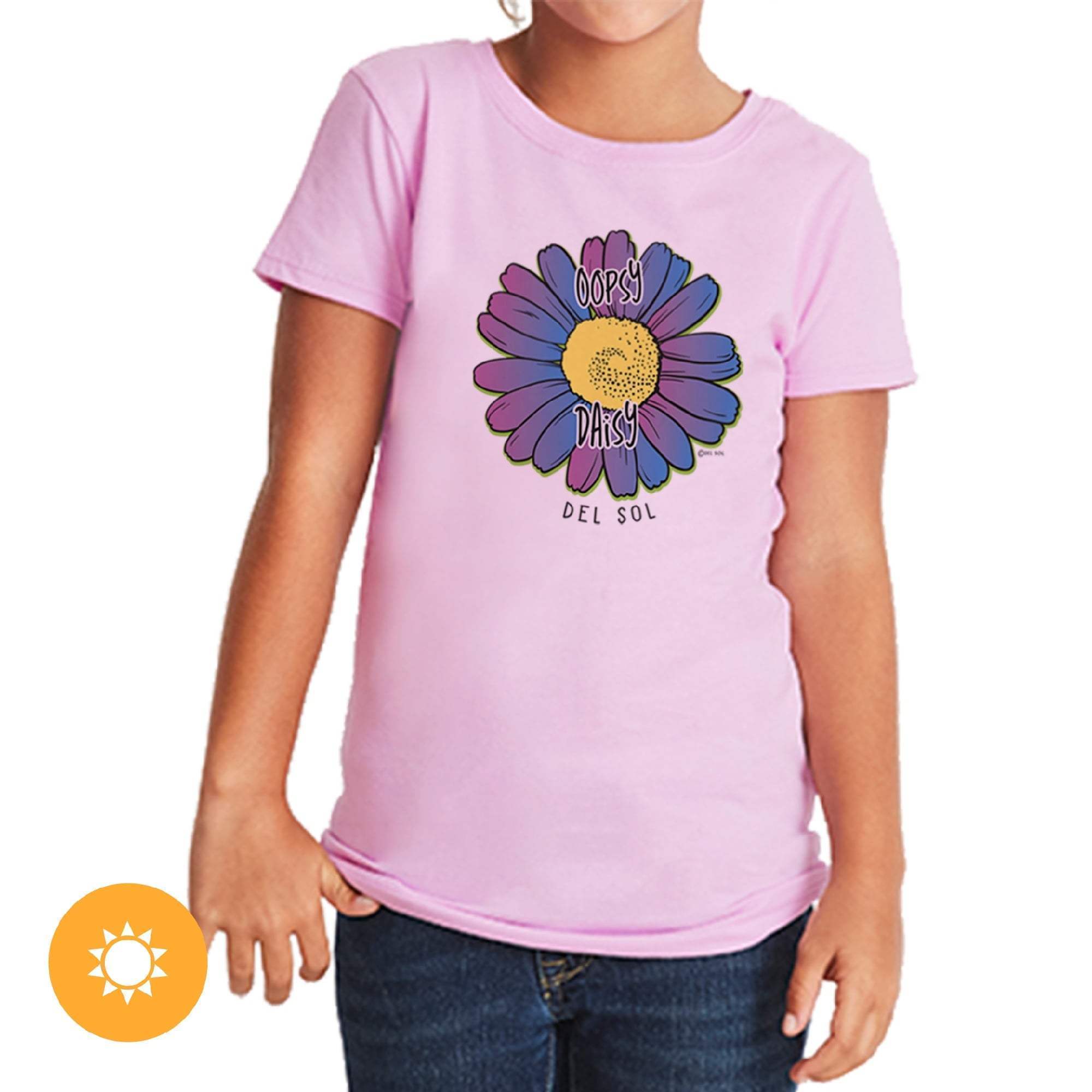 Girls Crew Tee - Oopsy Daisy - Lilac by DelSol for Women - 1 Pc T-Shirt (YS)